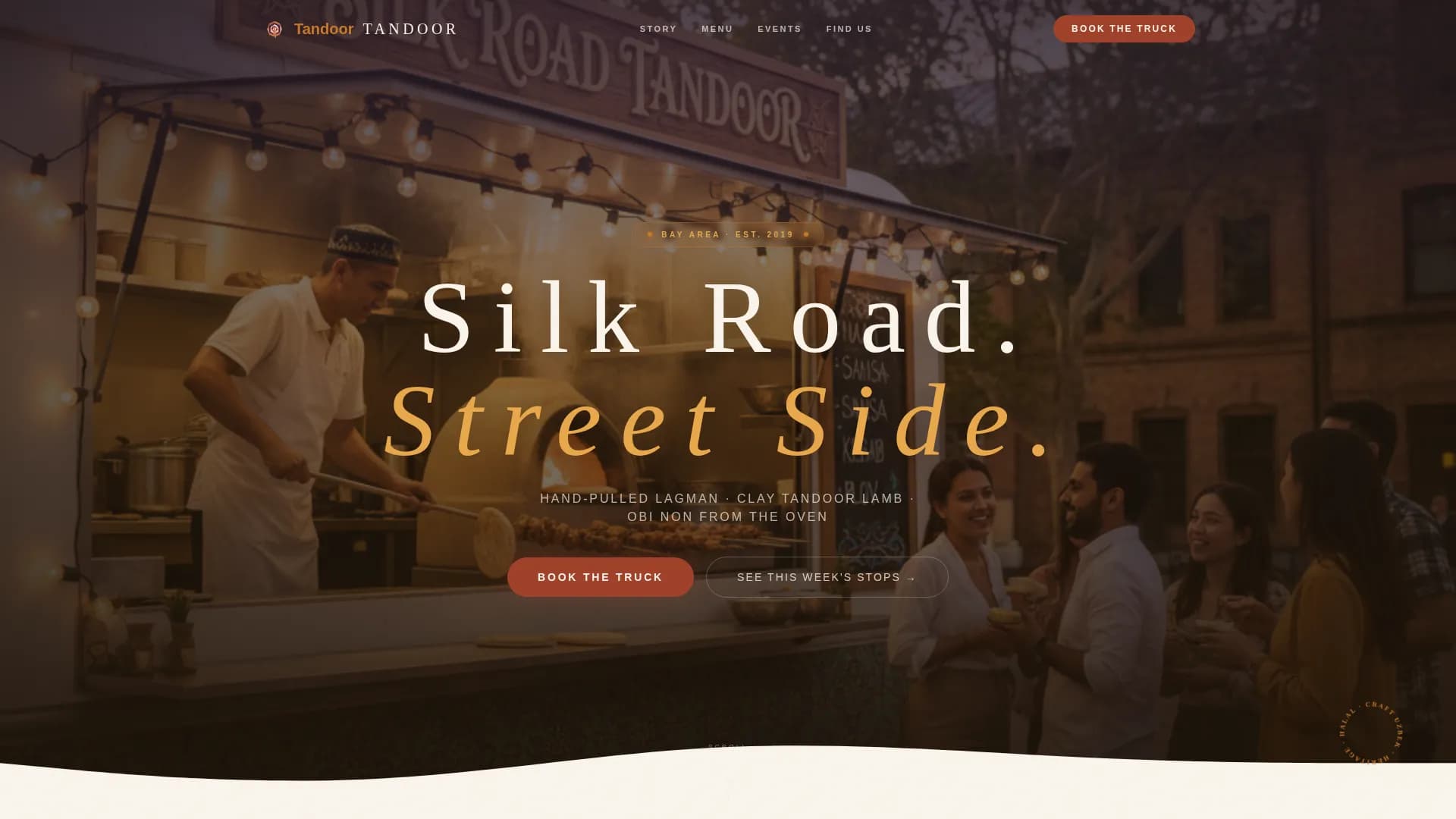 Tandoor — Authentic Silk Road Food Truck Landing Page Template