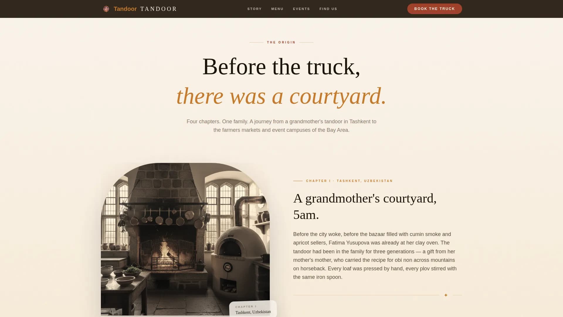 Tandoor — Authentic Silk Road Food Truck Landing Page Template