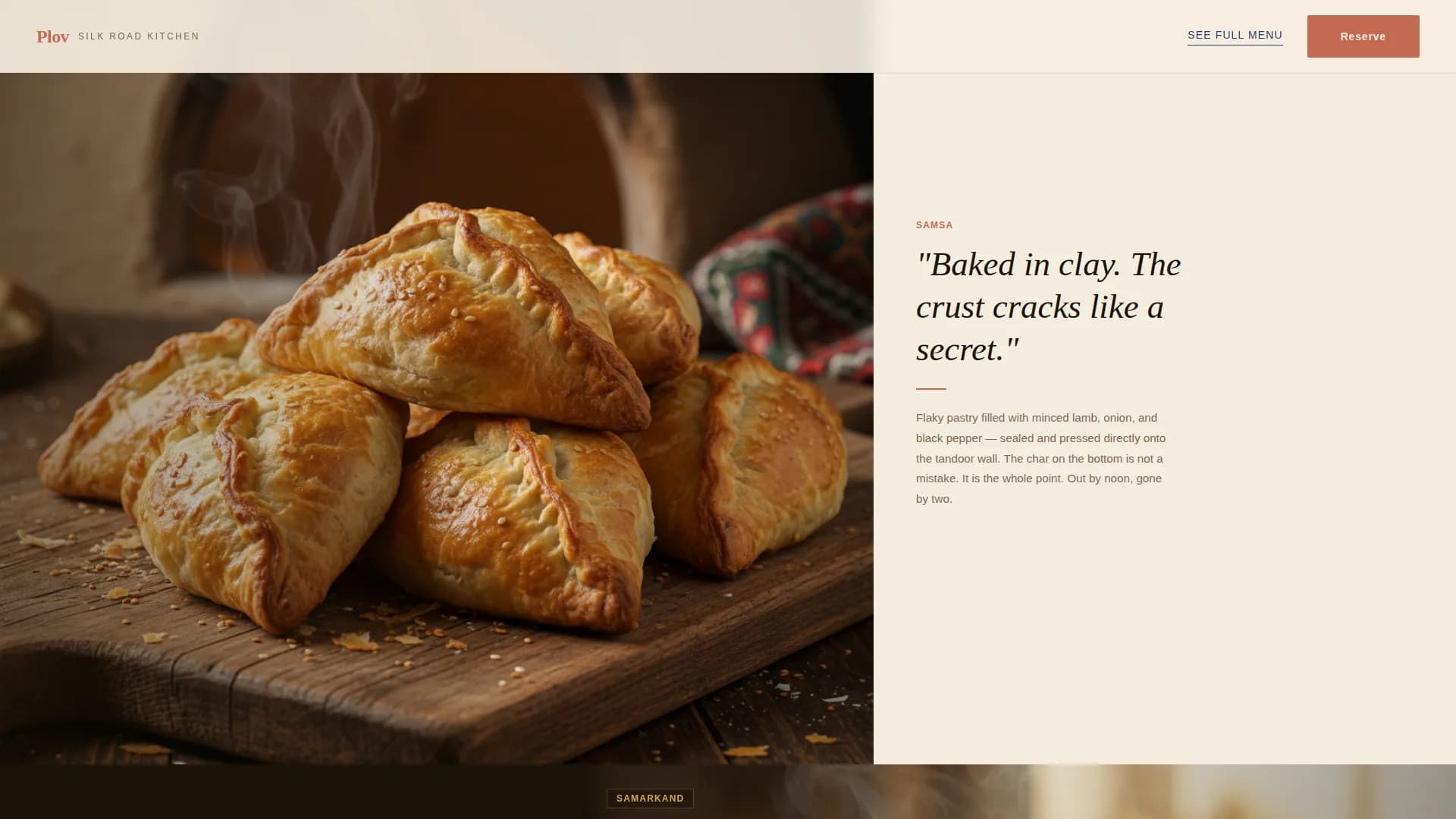 Plov — Elevate Uzbek Cuisine Landing Page Template