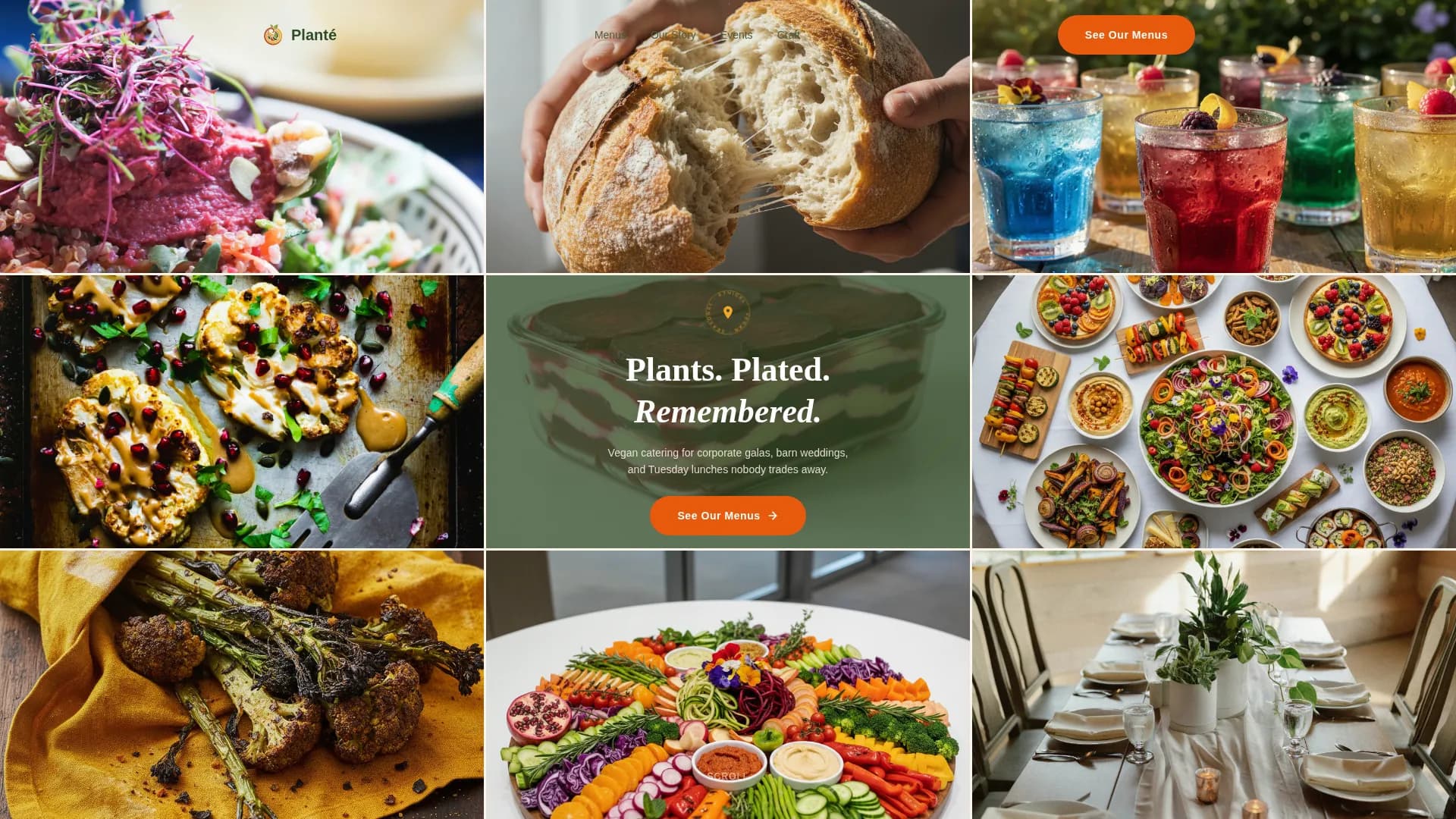 Plant - Organic Vegan Catering Landing Page Template