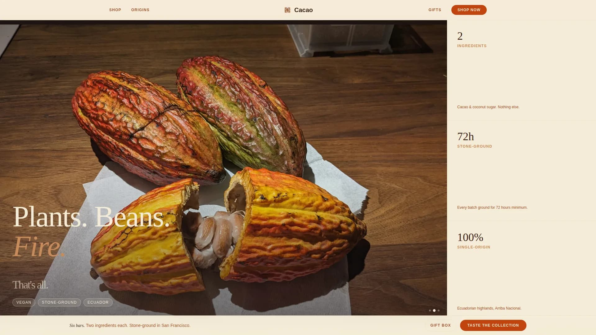 Cacao — Elevate Ethical Chocolate Landing Page Template