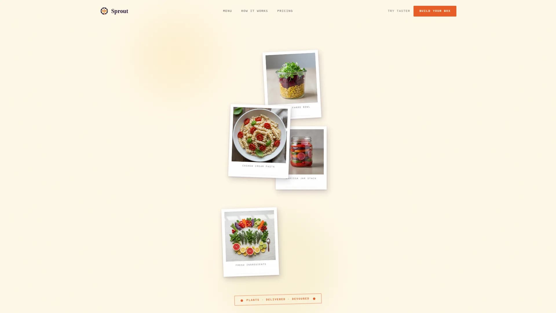 Sprout — Retro Vegan Meals Landing Page Template