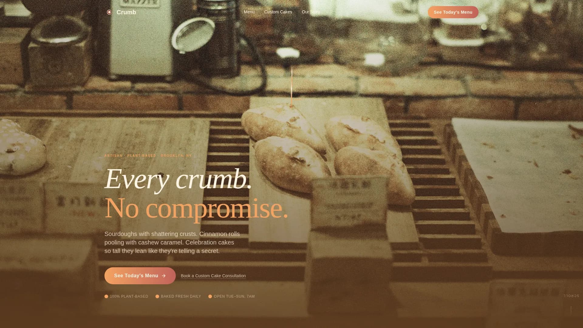 Crumb — Retro Vegan Baking Landing Page Template