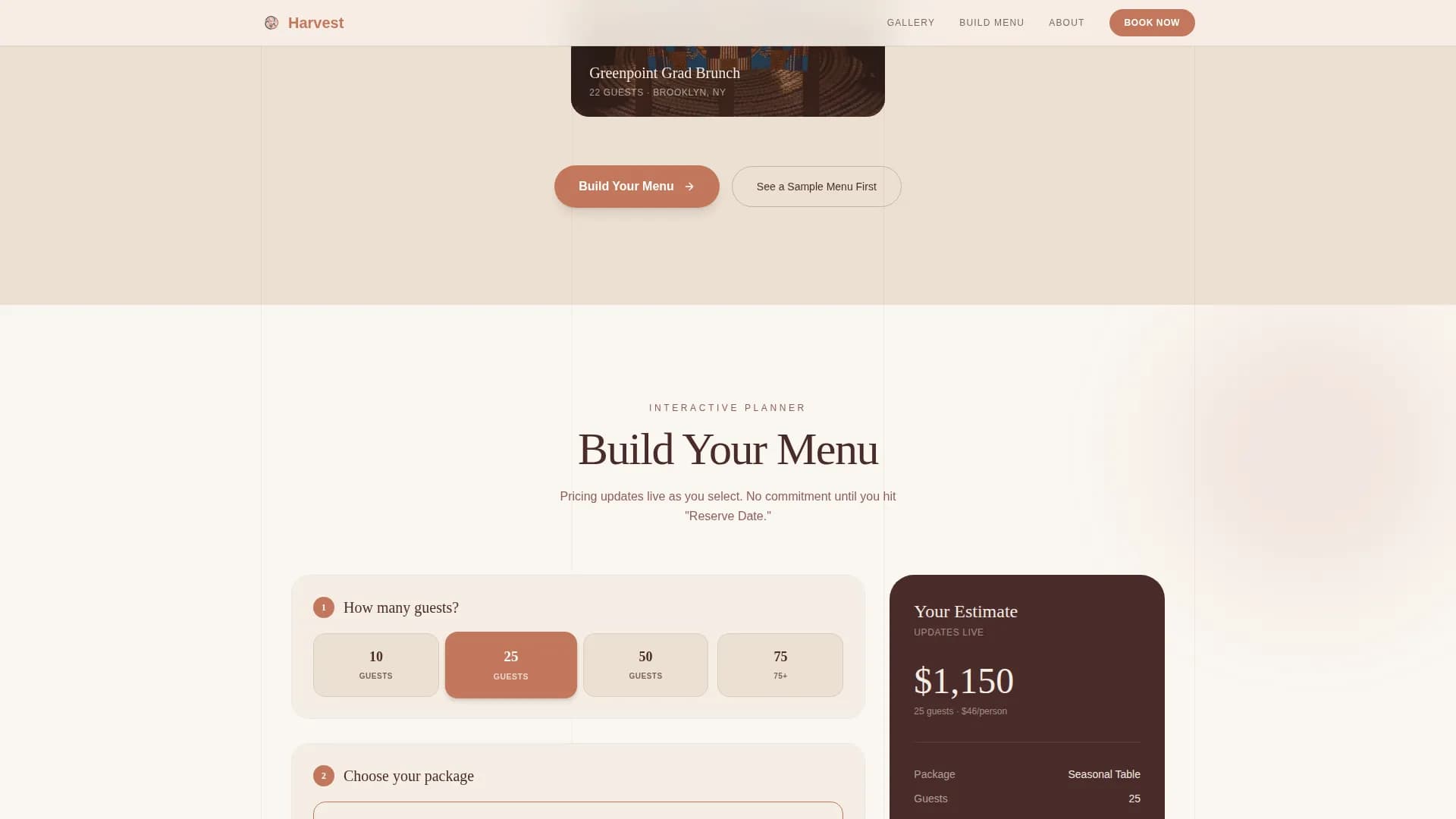Harvest — Farm Fresh Catering Landing Page Template