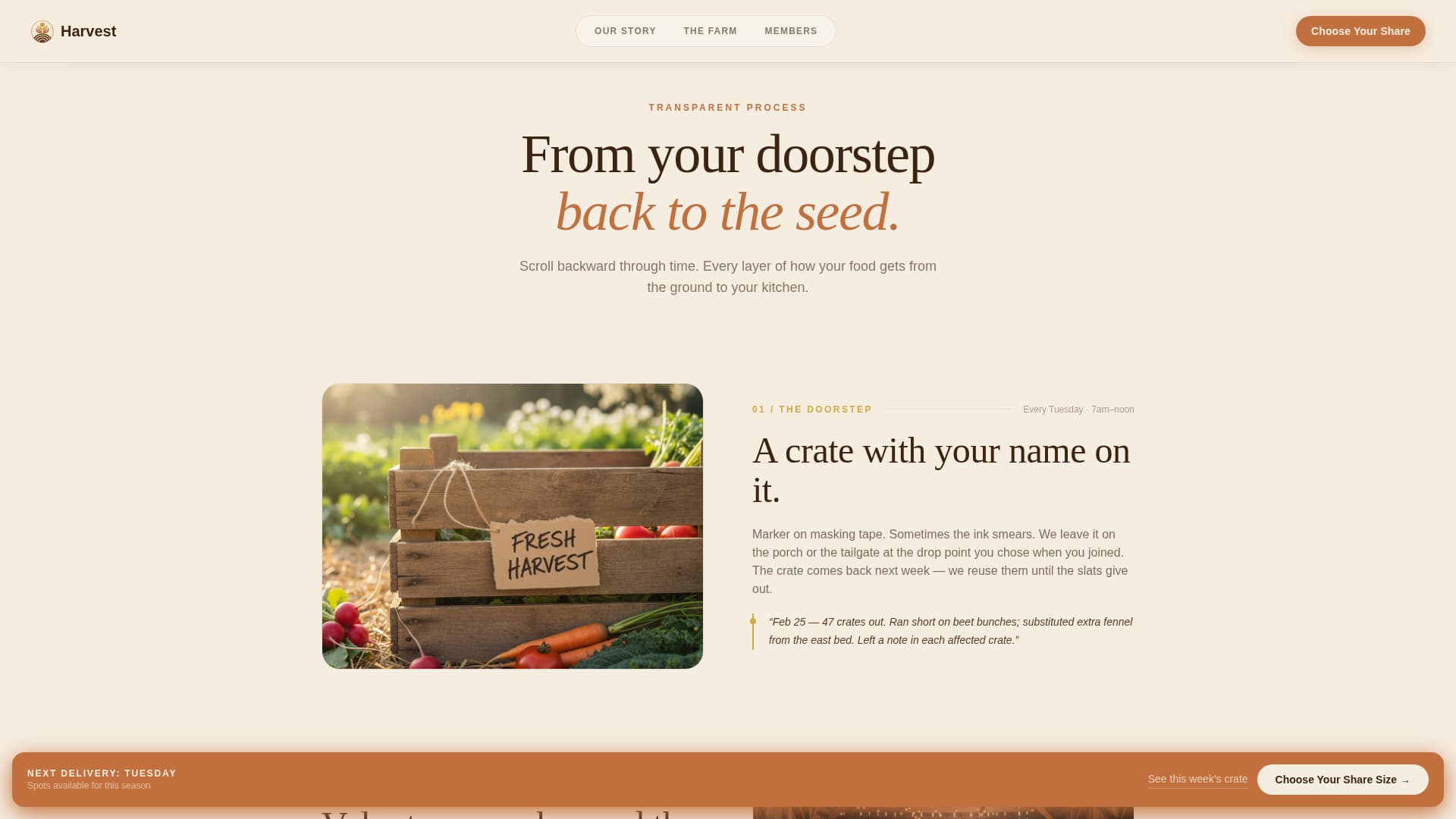 Harvest - Seasonal CSA Landing Page Template