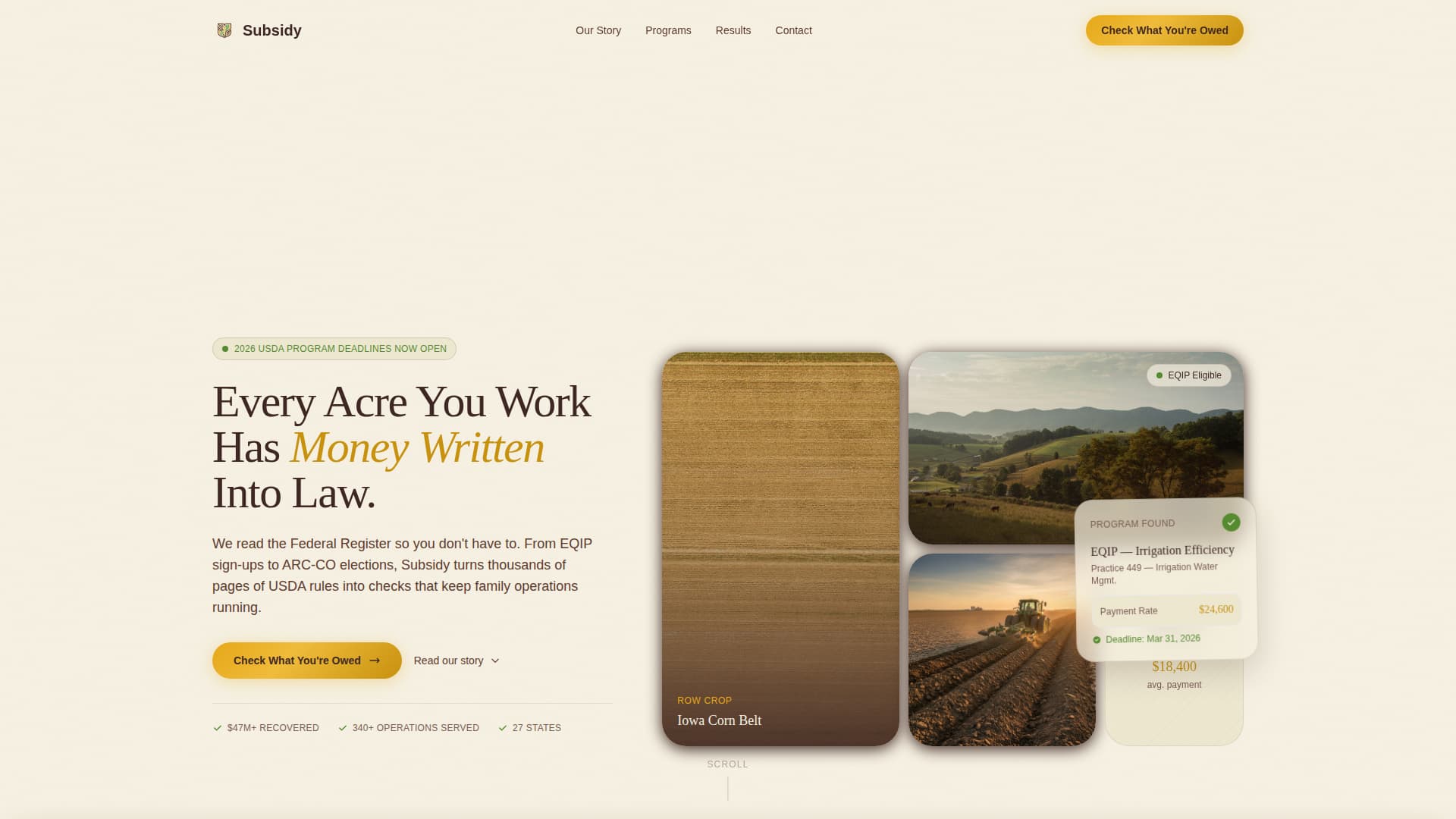 Subsidy - Trusted Farmsubsidy Landing Page Template