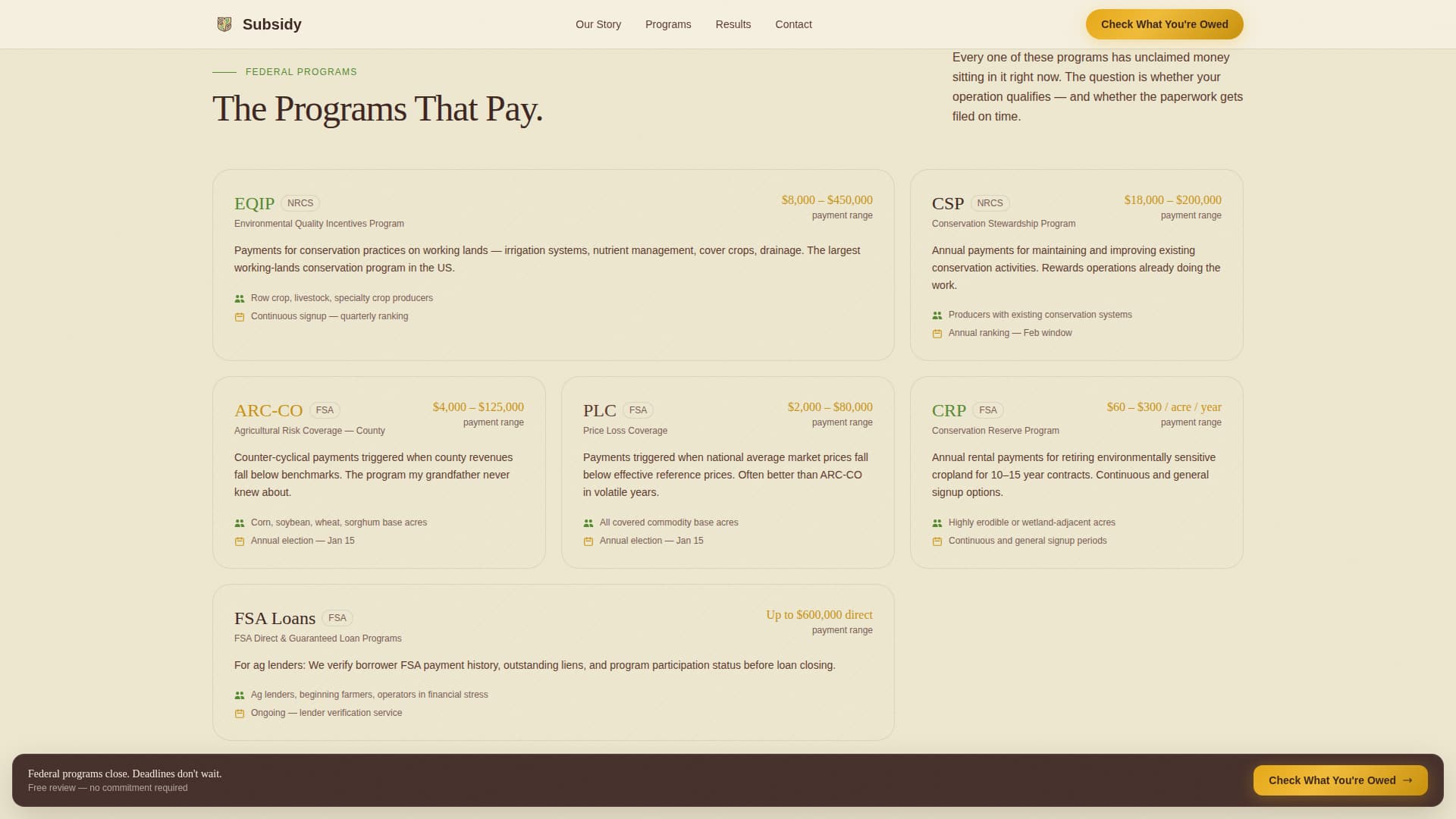 Subsidy - Trusted Farmsubsidy Landing Page Template