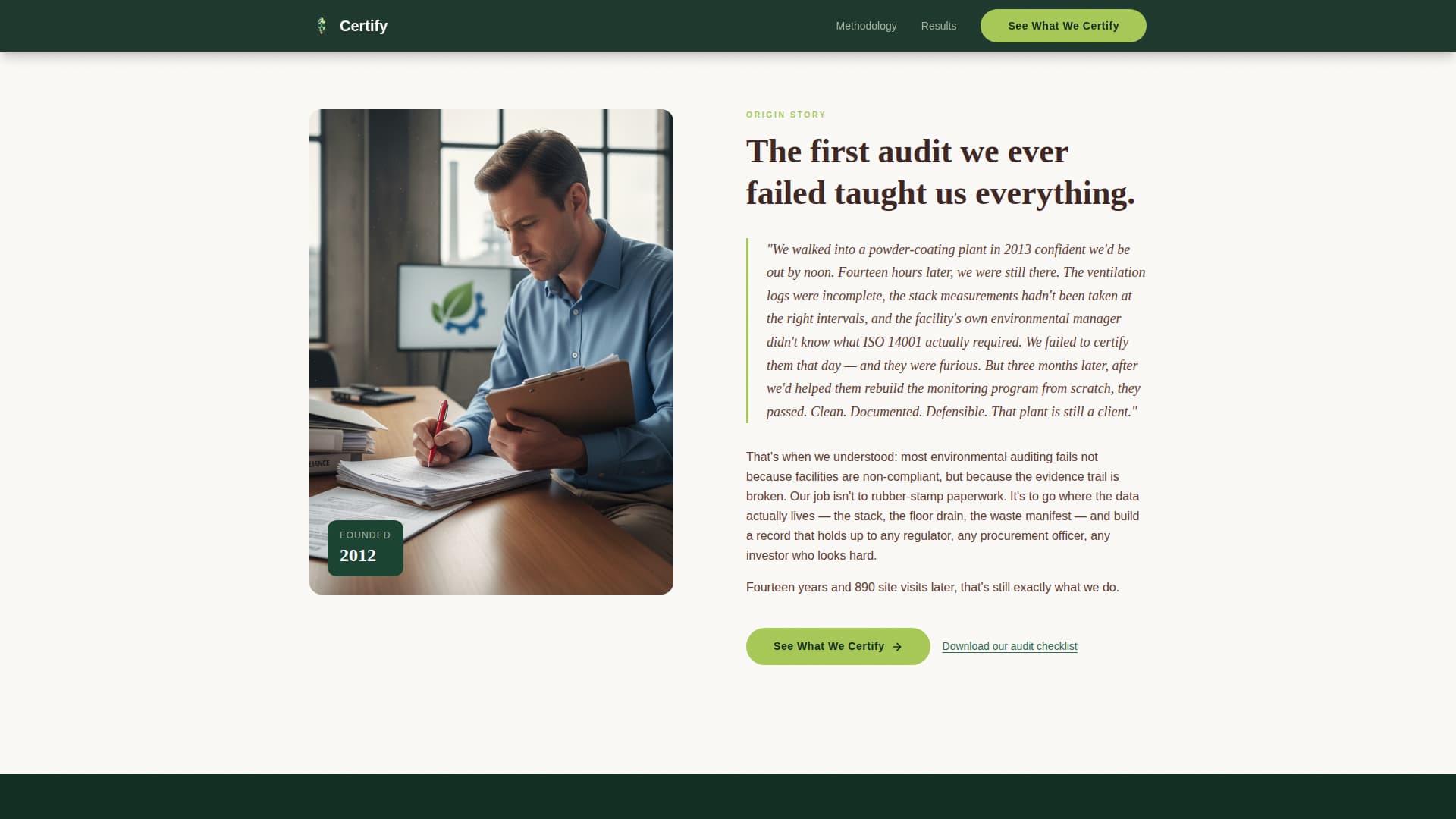 Certify - Trusted Greencertification Landing Page Template