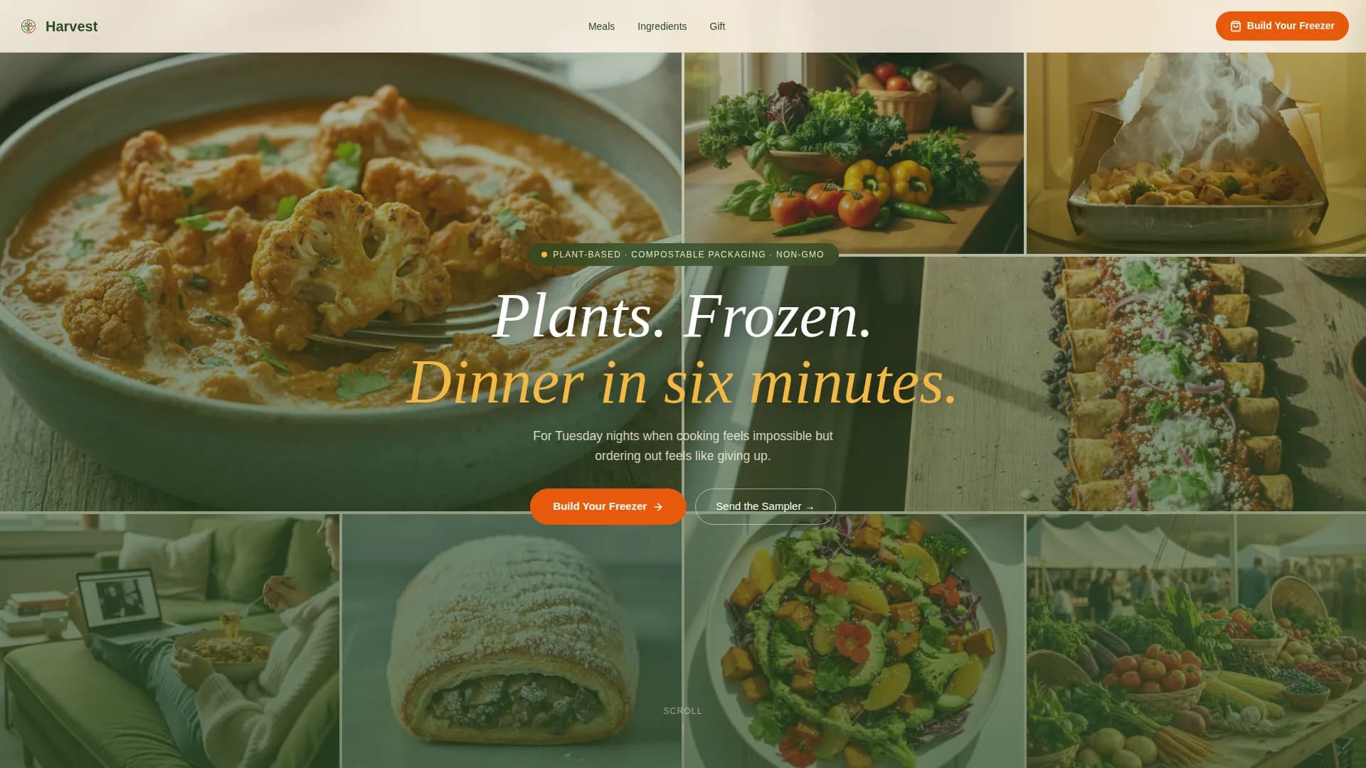 Harvest — Organic Vegetarian Foods Landing Page Template