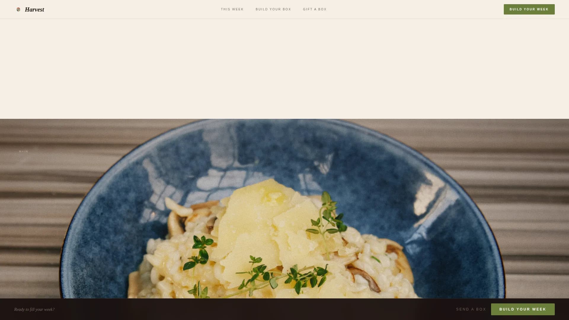 Harvest — Luxe Meal Delivery Landing Page Template