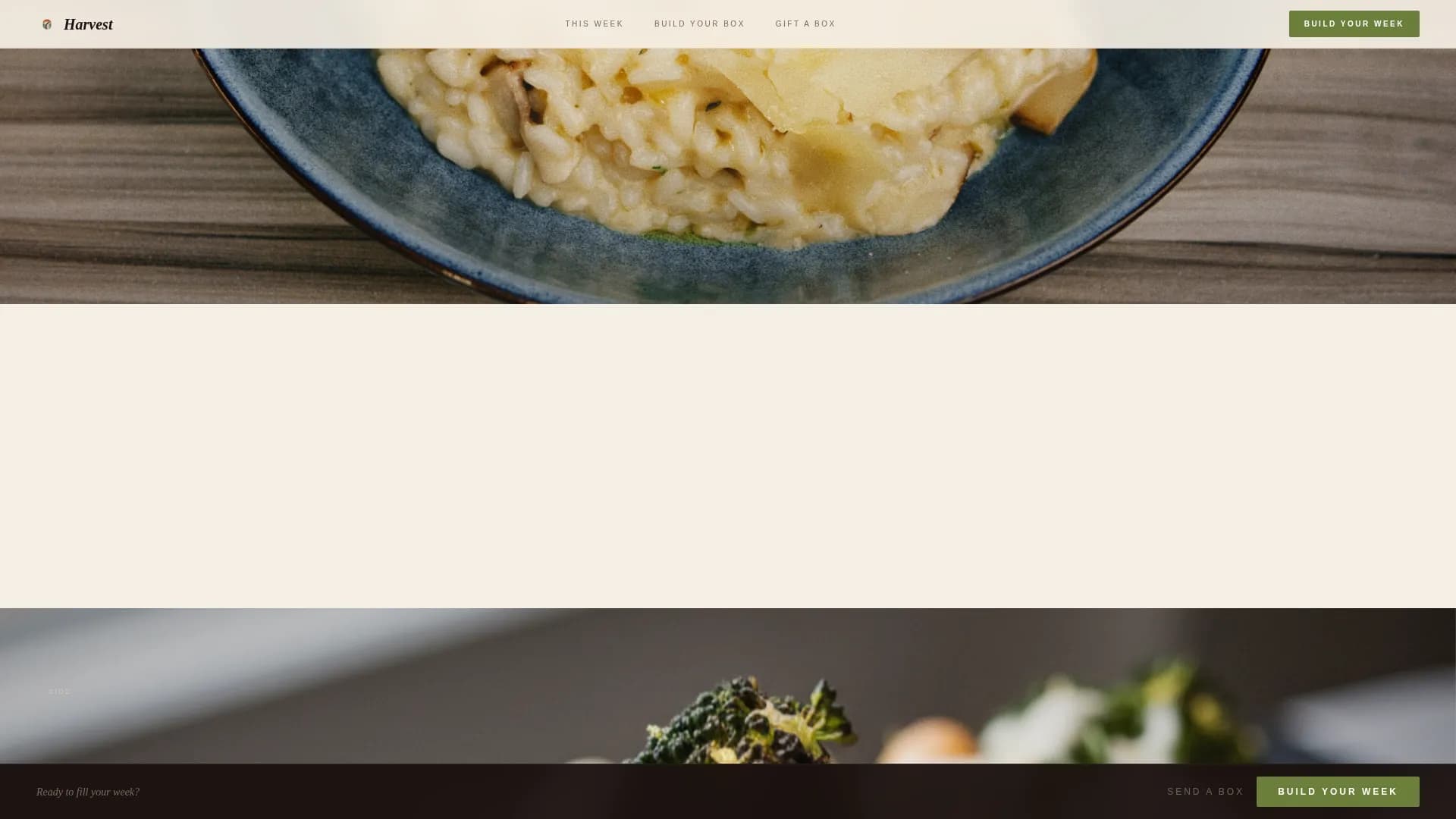 Harvest — Luxe Meal Delivery Landing Page Template