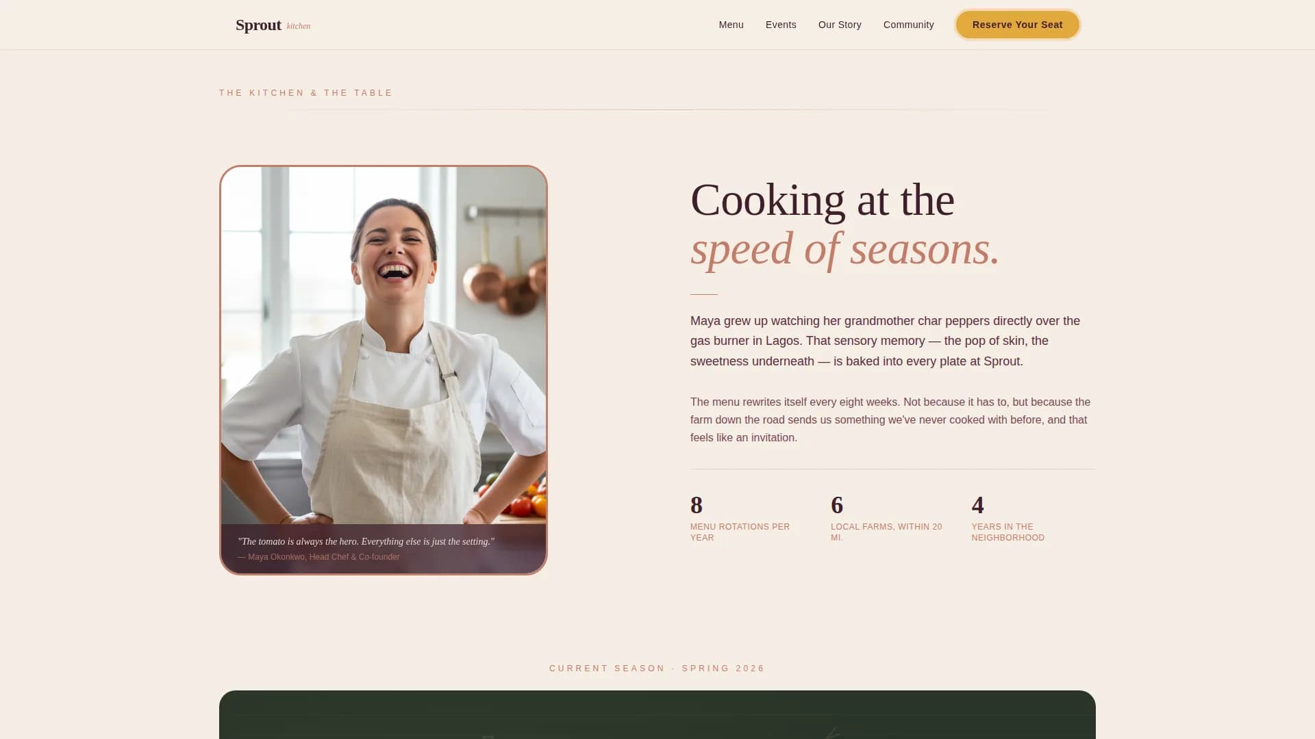 Sprout — Elevate Vegetarian Dining Landing Page Template