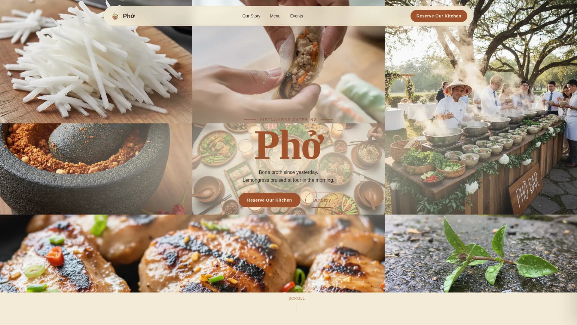 Pho - Authentic Vietnamese Catering Landing Page Template