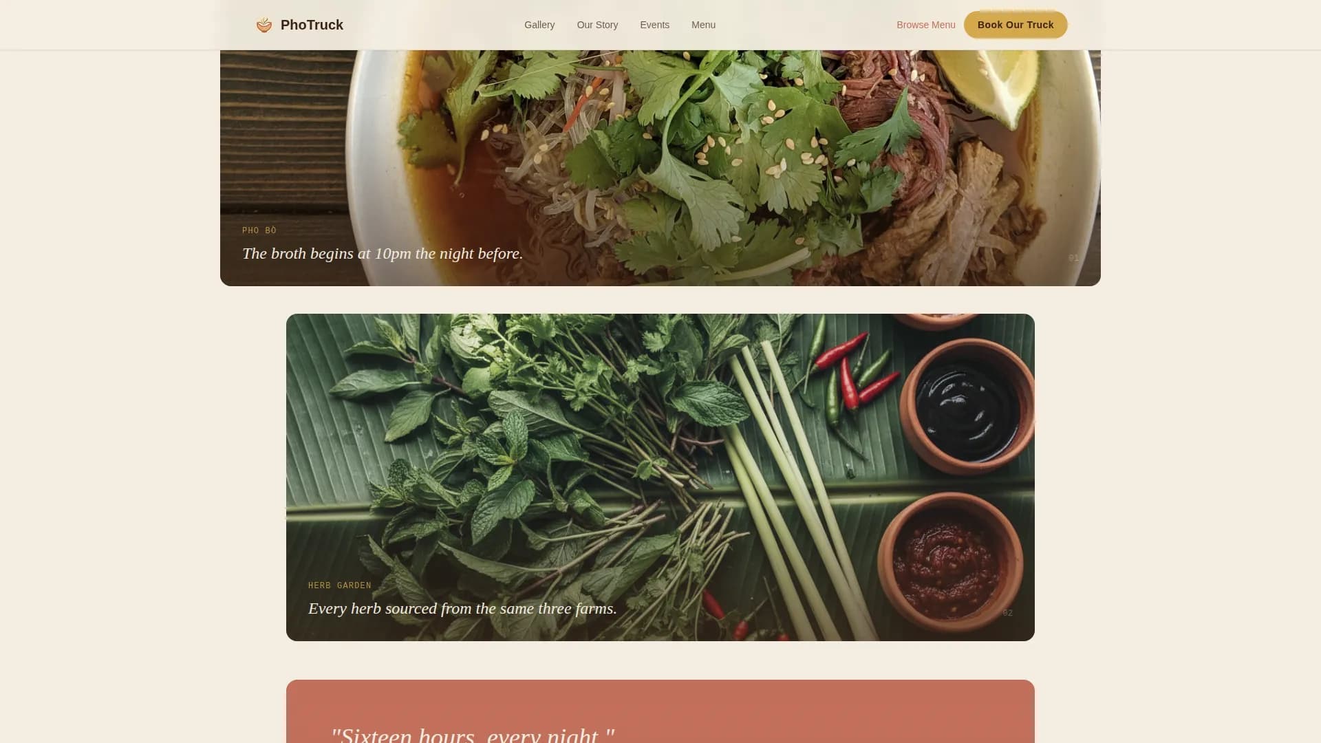 Pho — Authentic Food Truck Landing Page Template