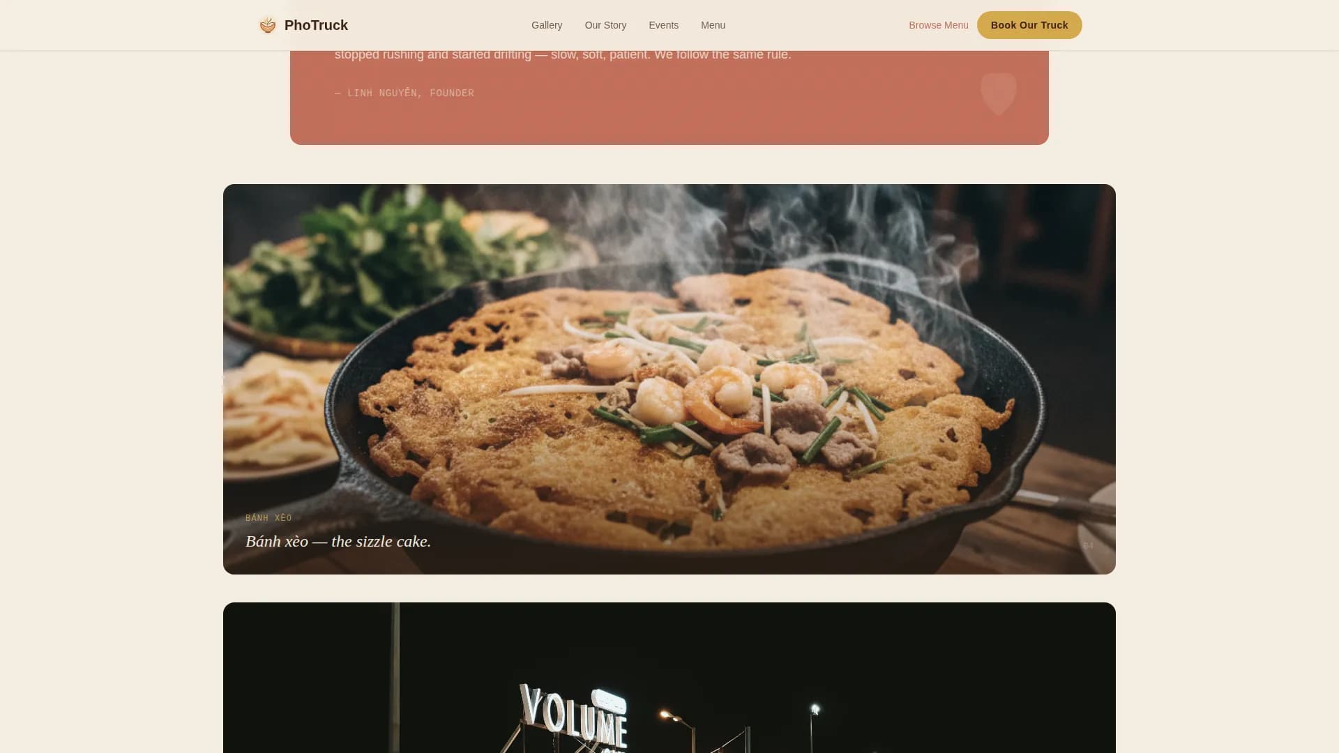 Pho — Authentic Food Truck Landing Page Template