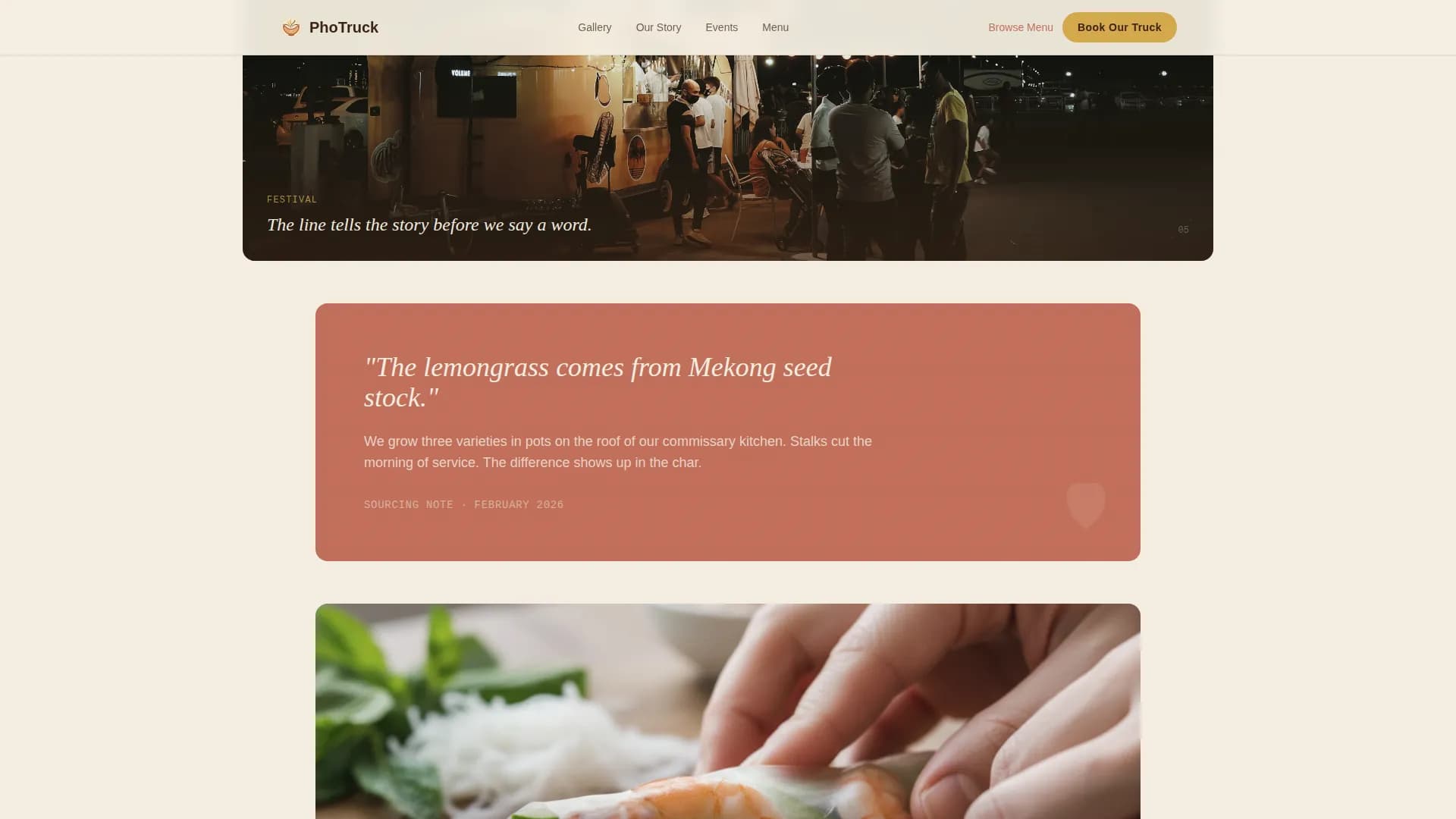 Pho — Authentic Food Truck Landing Page Template