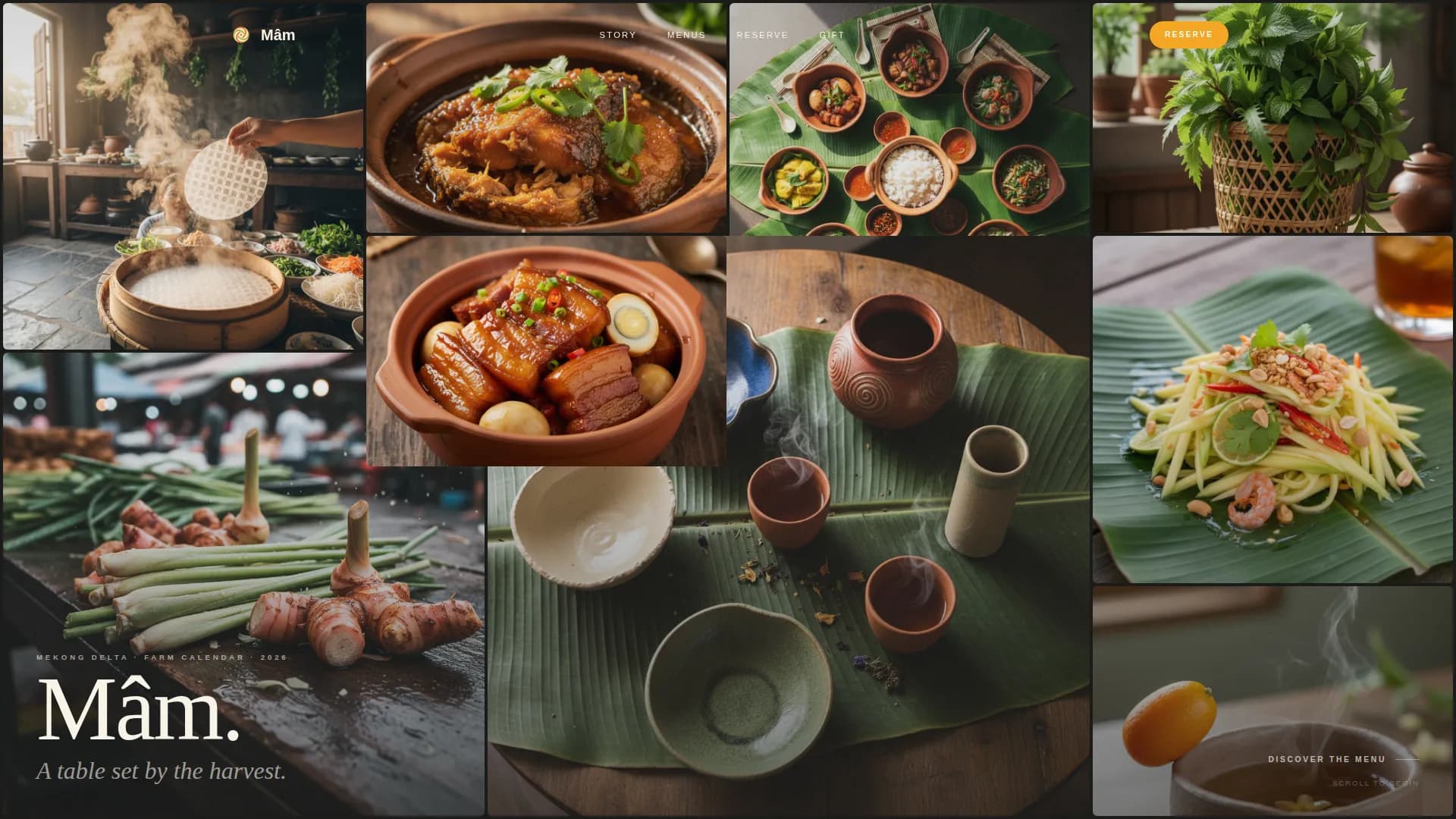 Harvest — Immersive Vietnamese Kitchen Landing Page Template