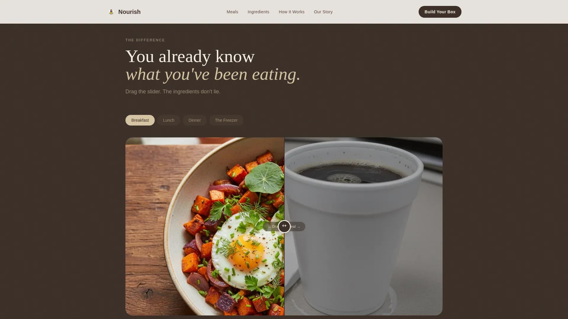 Nourish — Whole30 Meal Delivery Landing Page Template