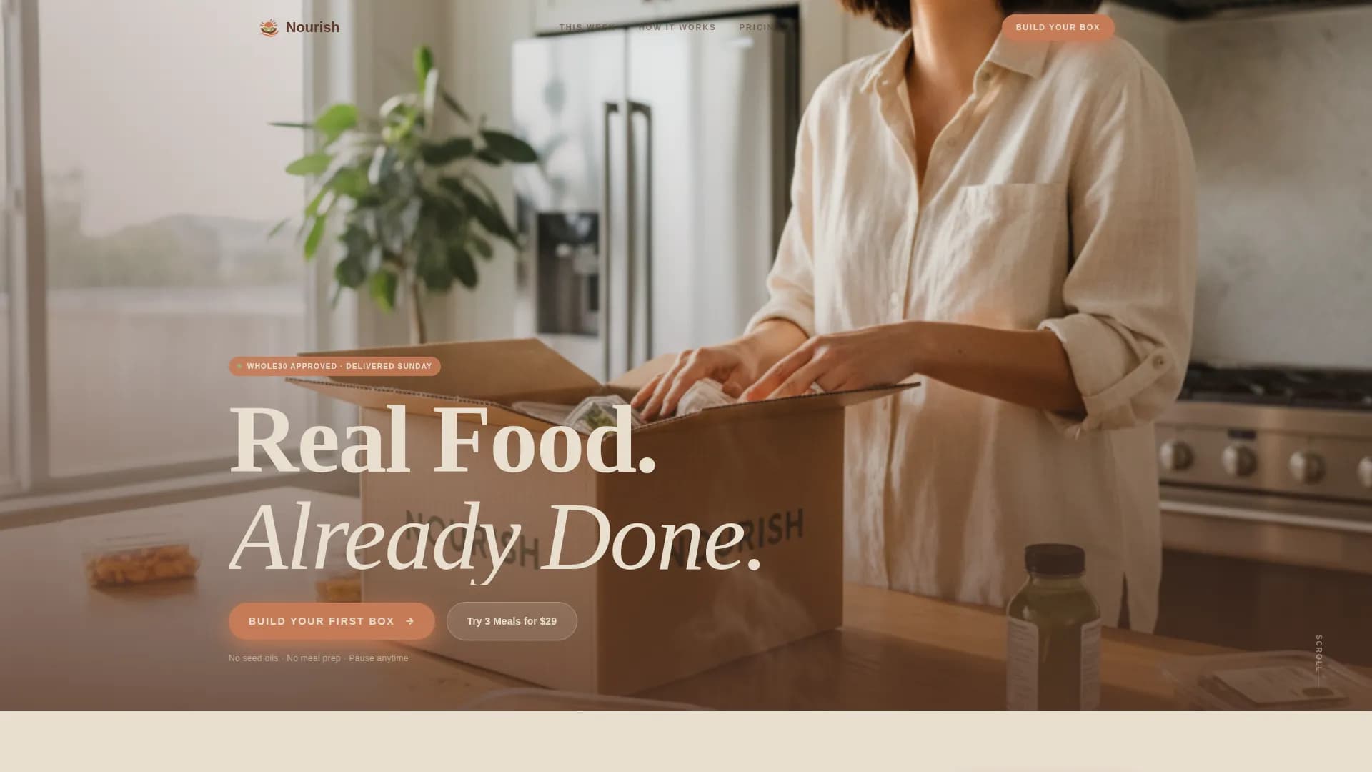 Nourish — Clean Nutrition Delivery Landing Page Template
