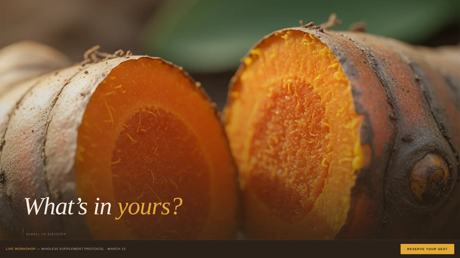 Nourish — Whole30 Supplement Workshop Landing Page Template