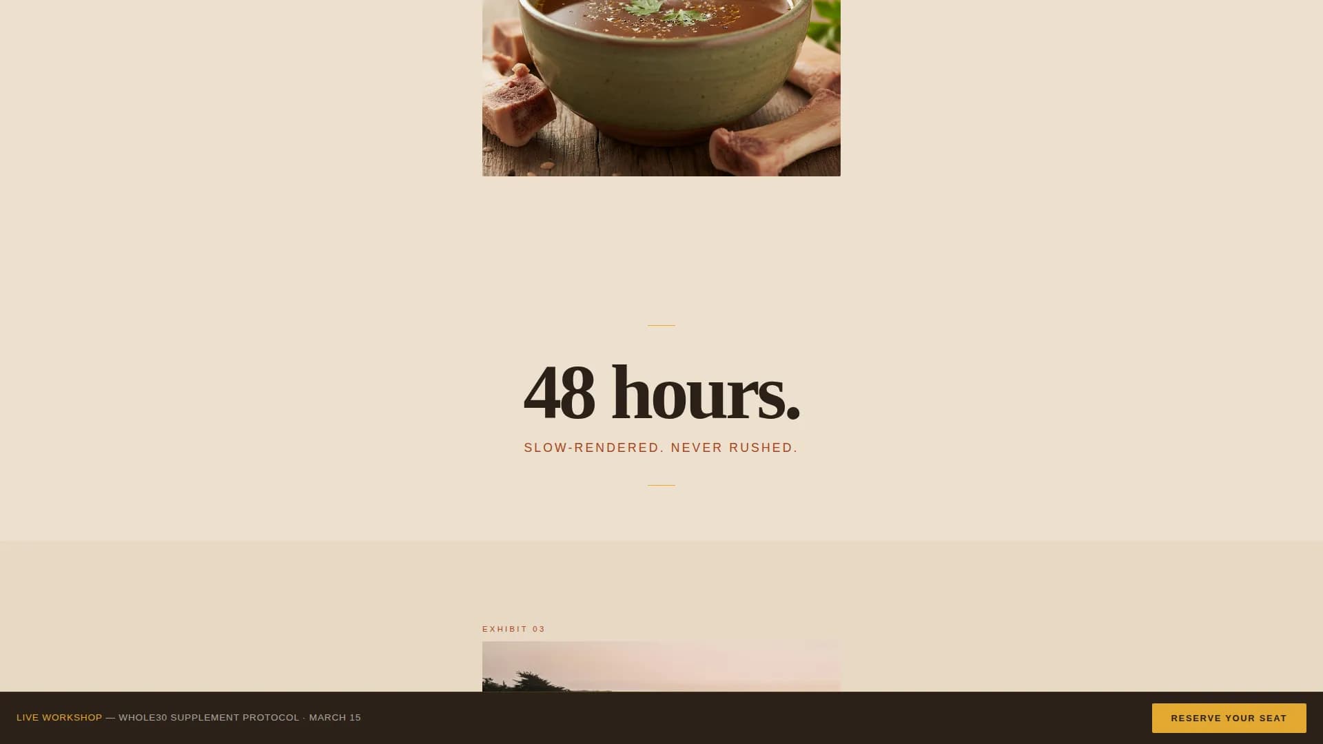 Nourish — Whole30 Supplement Workshop Landing Page Template