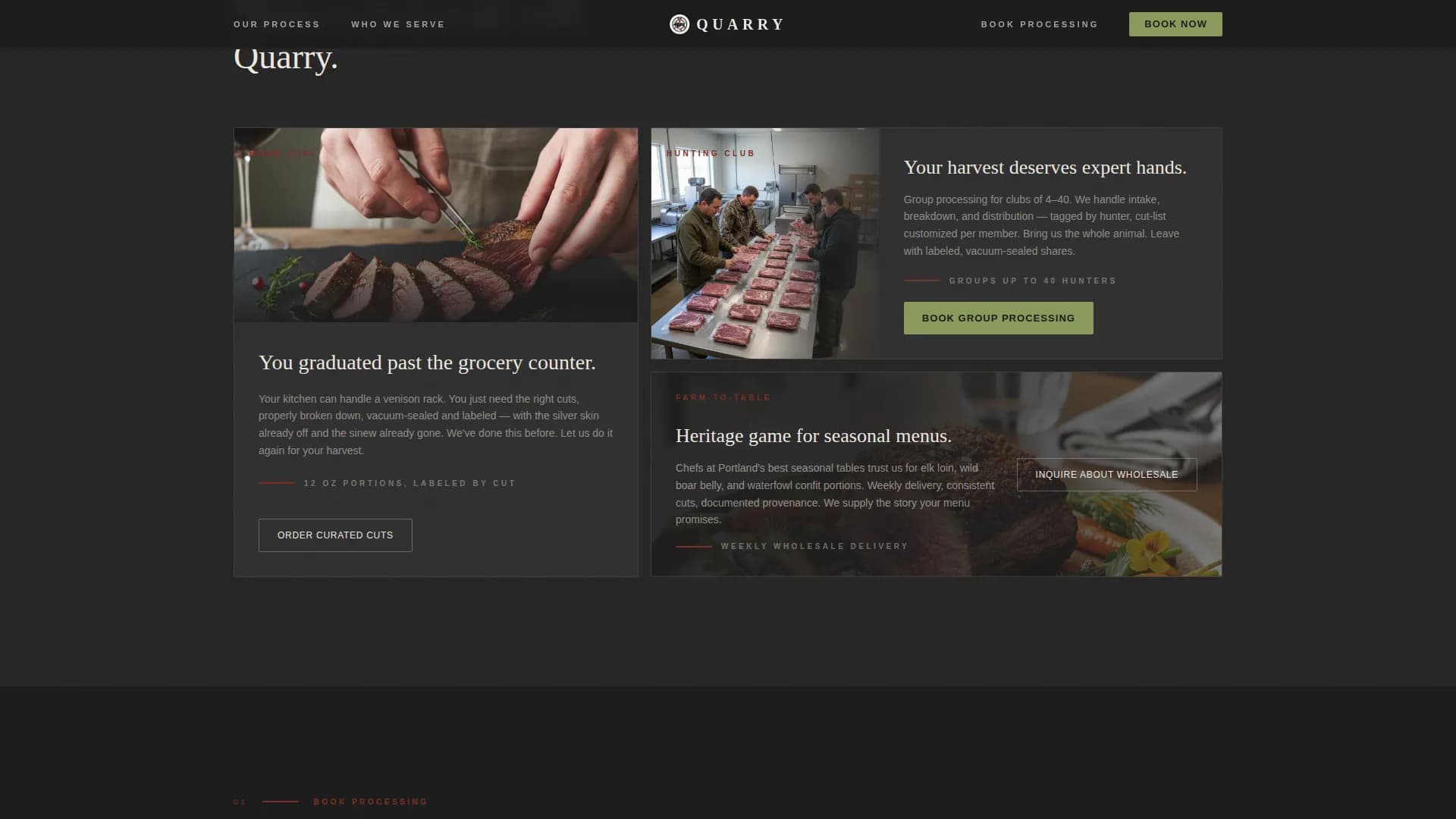 Heritage — Premium Game Butcher Landing Page Template