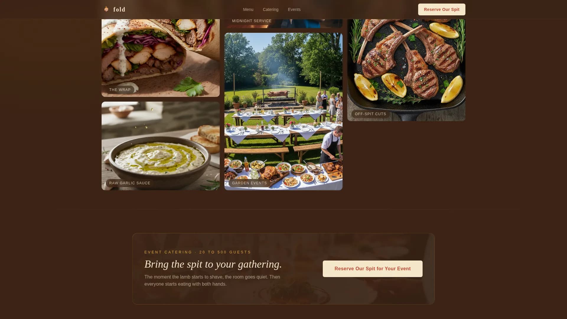 Fold - Agrarian Shawarma Event Landing Page Template