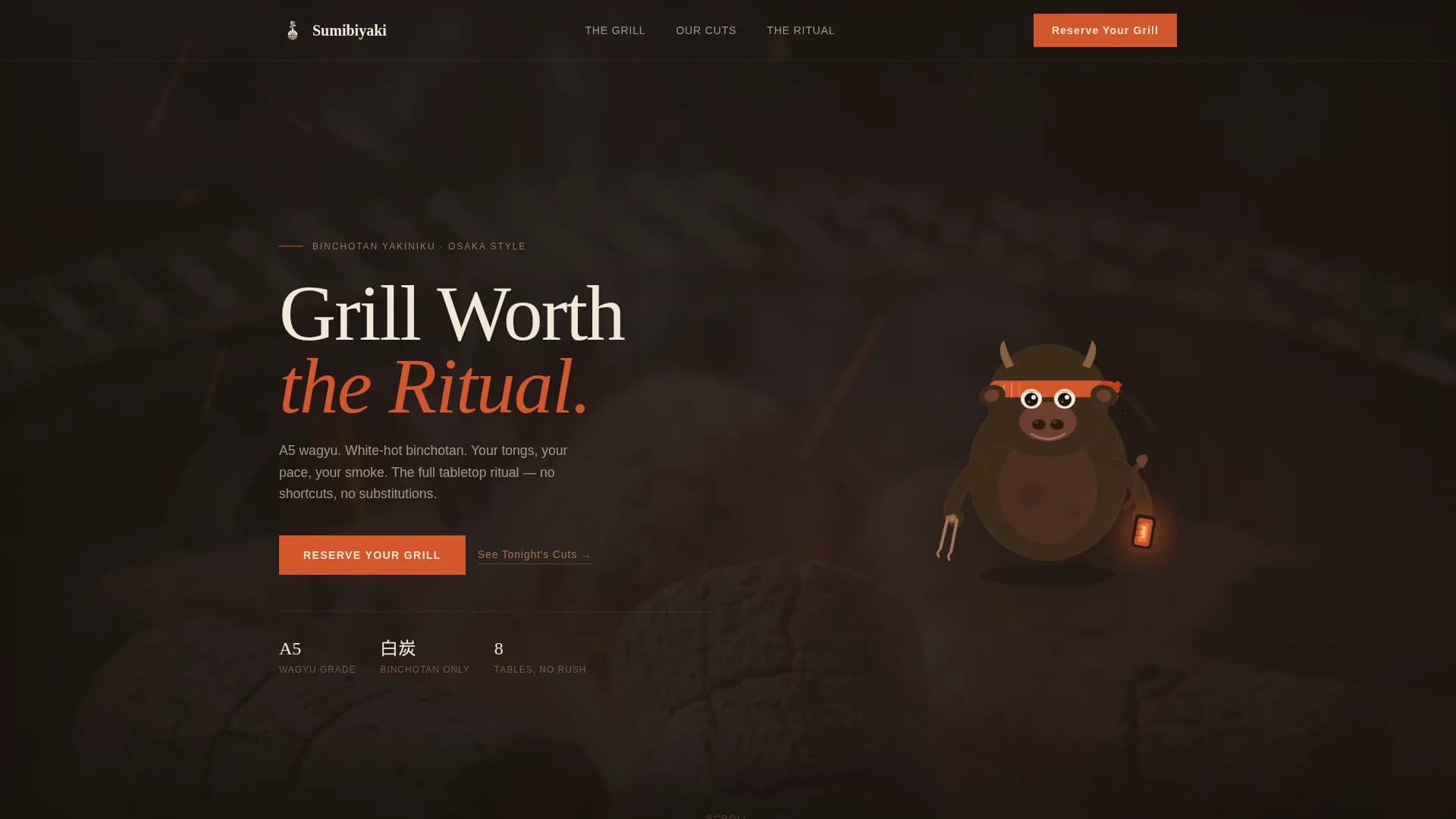 Sumibiyaki — Immersive Yakiniku Landing Page Template