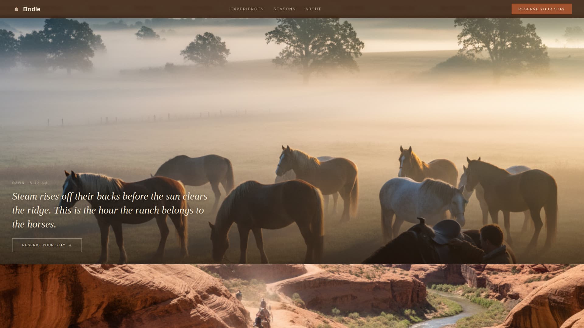 Bridle - Rustic Ranch Landing Page Template