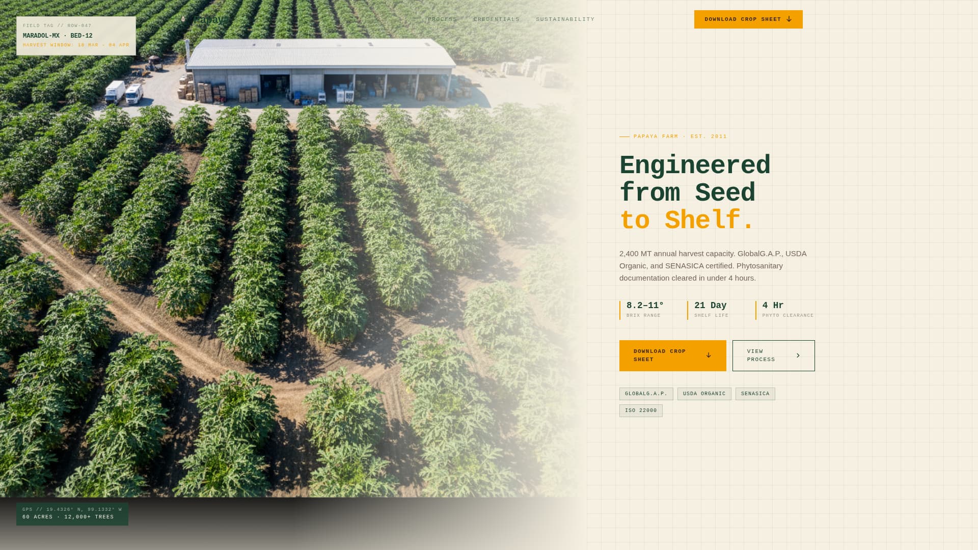 Fruit & Vegetable Farming Specialist Professional Website Template