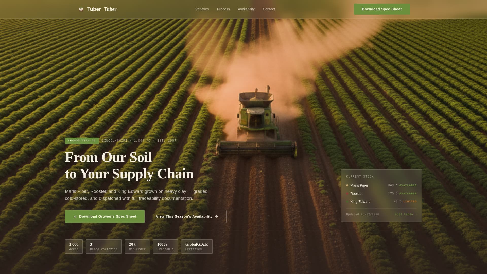 Fruit & Vegetable Farming Advanced Professional Website Template