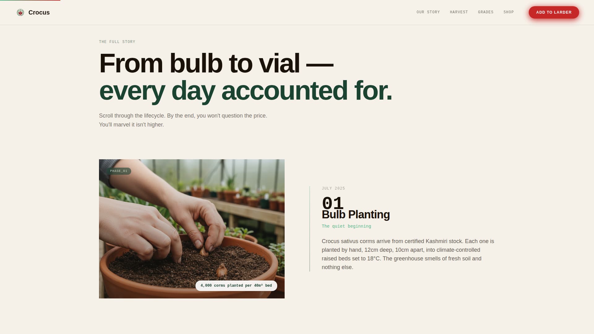 Specialty Farming Pricing Website Template