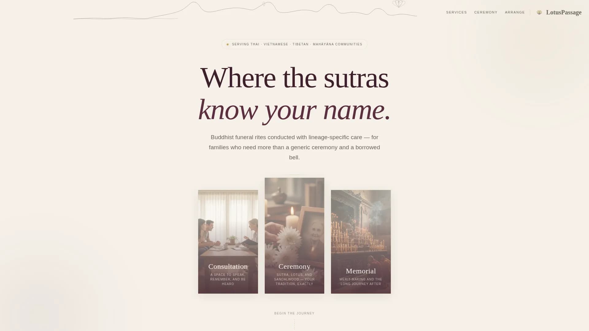 Serenity — Dignified Funeral Service Landing Page Template
