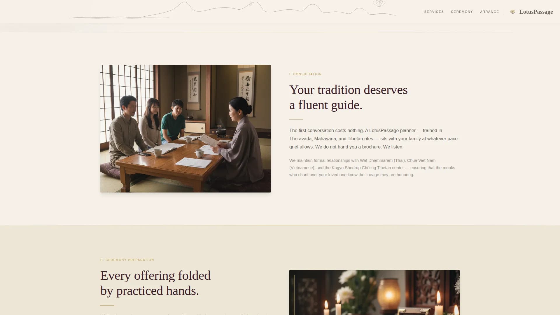 Serenity — Dignified Funeral Service Landing Page Template