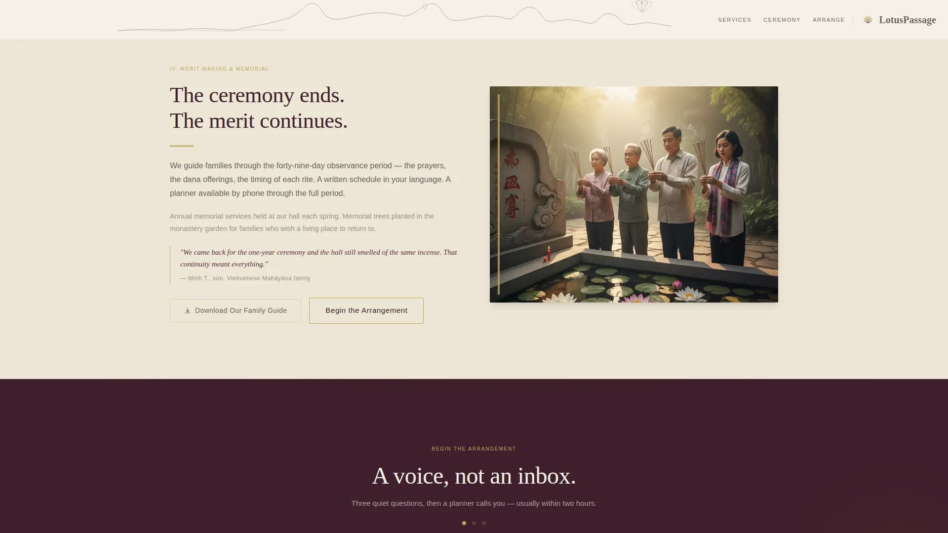 Serenity — Dignified Funeral Service Landing Page Template