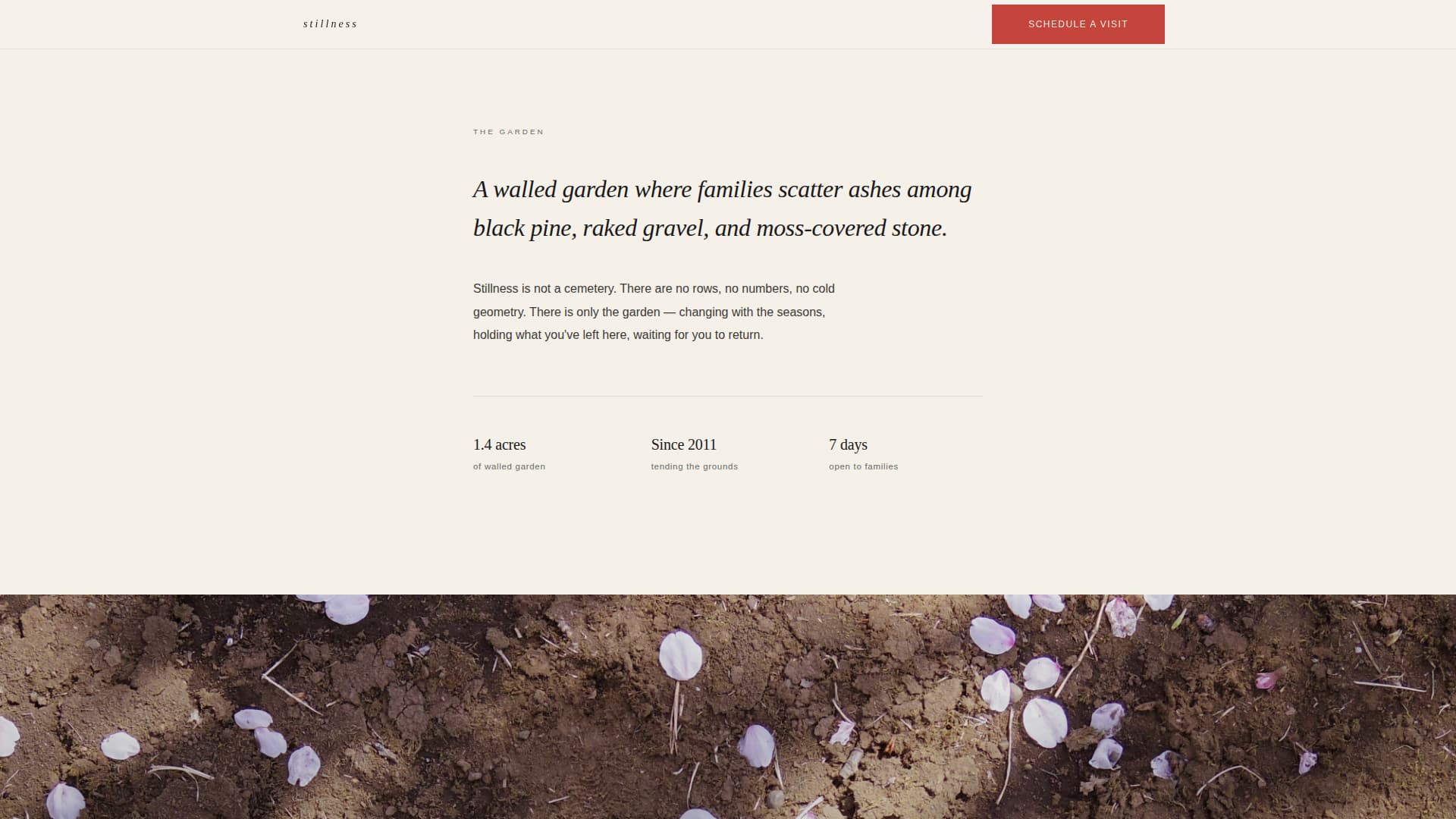 Stillness - Serene Cremationgarden Landing Page Template