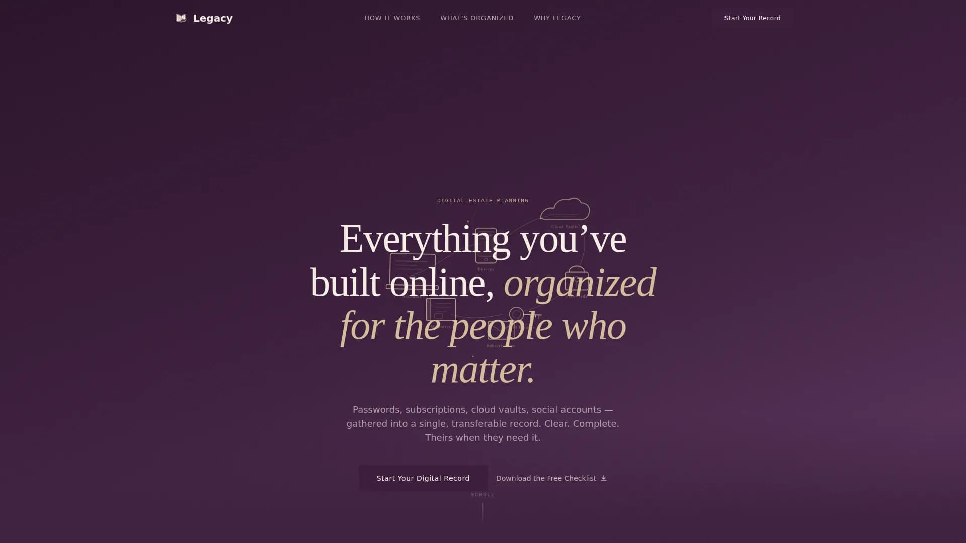 Legacy — Smart Digital Estate Landing Page Template