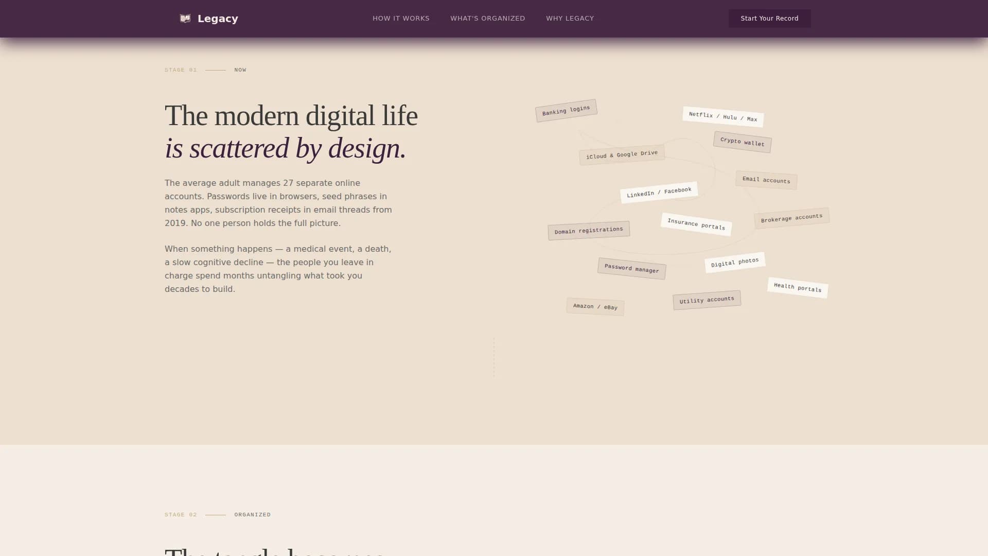 Legacy — Smart Digital Estate Landing Page Template