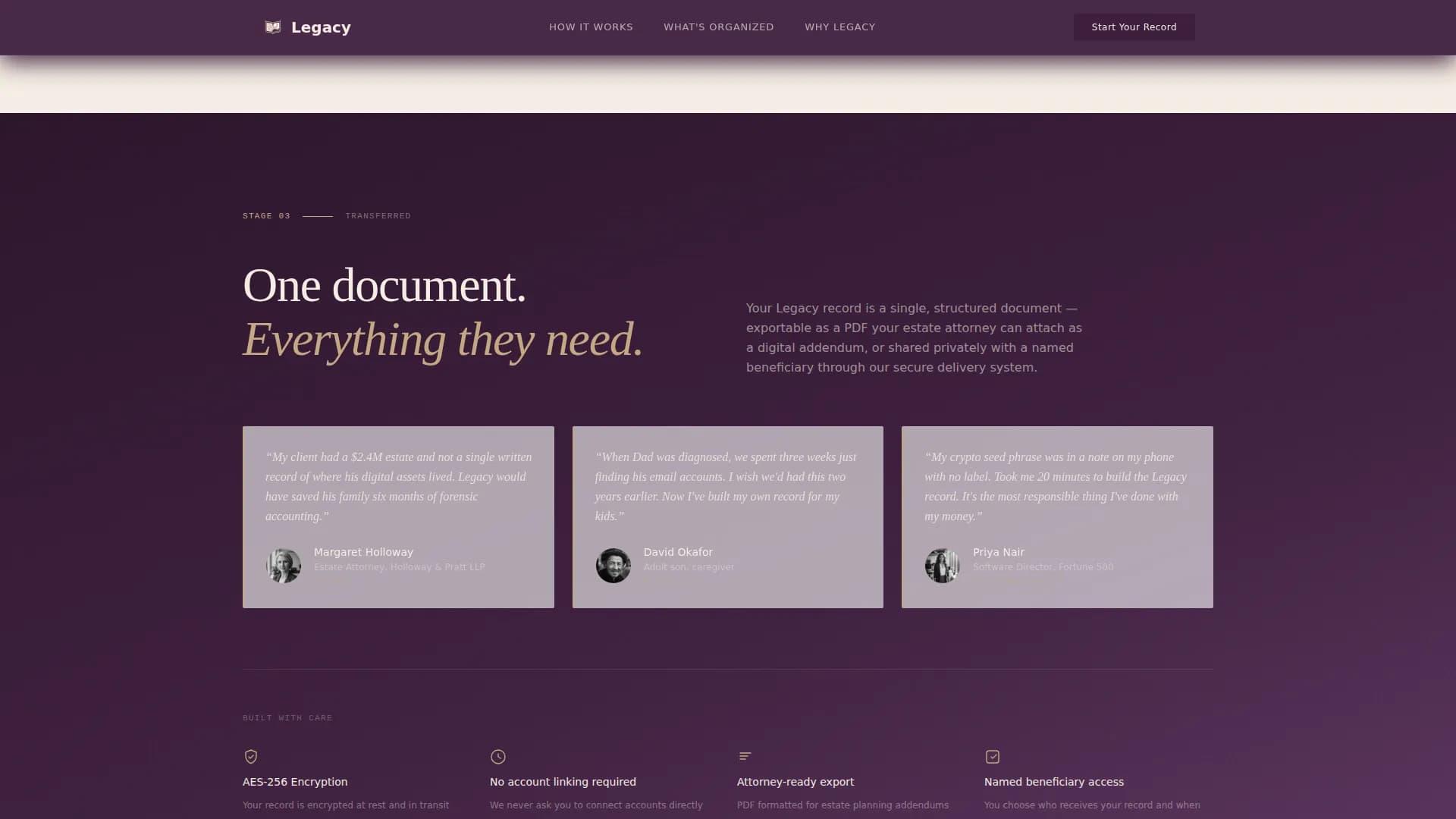 Legacy — Smart Digital Estate Landing Page Template