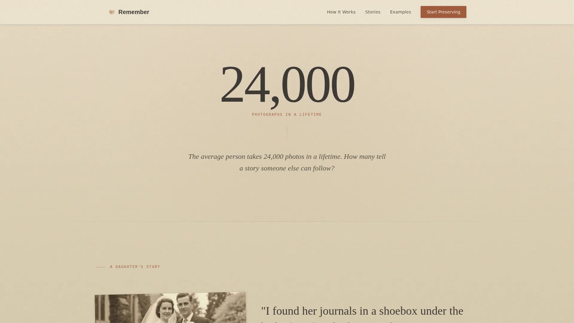 Remember — Preserved Digital Memorial Landing Page Template