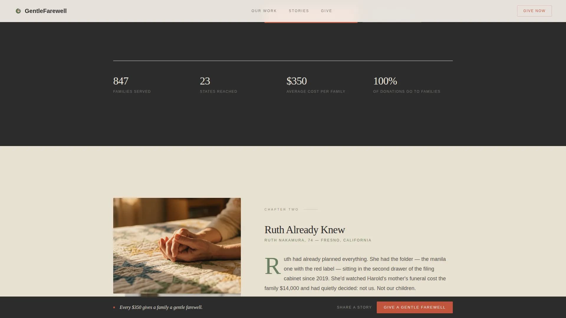 Passage — Story Direct Cremation Landing Page Template