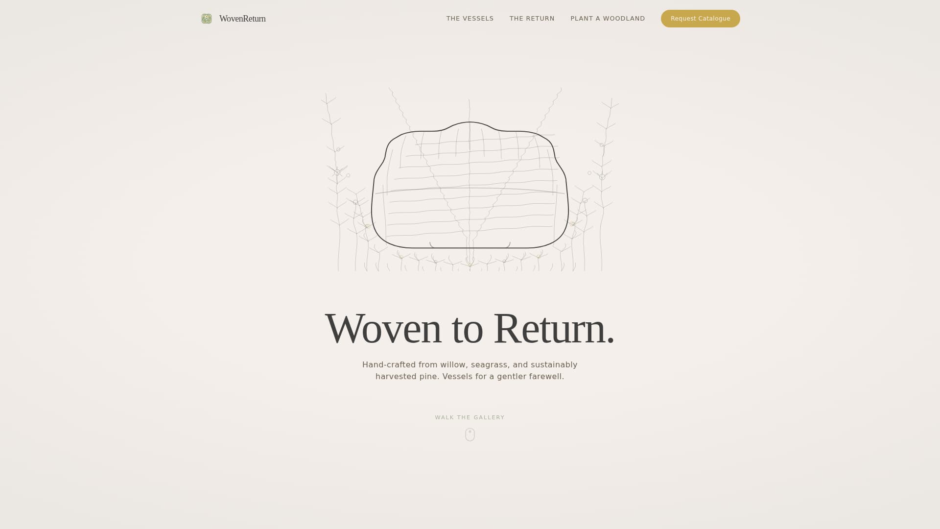 Wovenreturn - Timeless Ecocoffin Landing Page Template