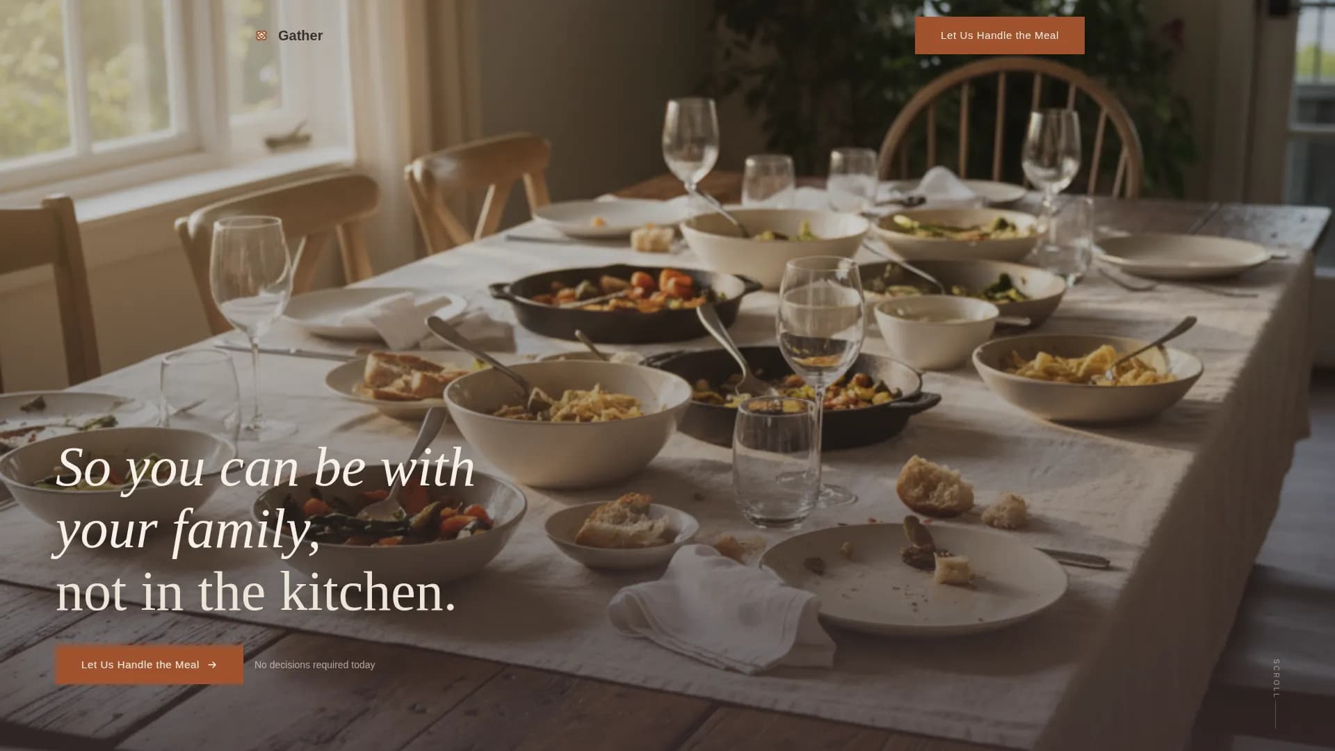 Gather - Compassionate Funeral Catering Landing Page Template