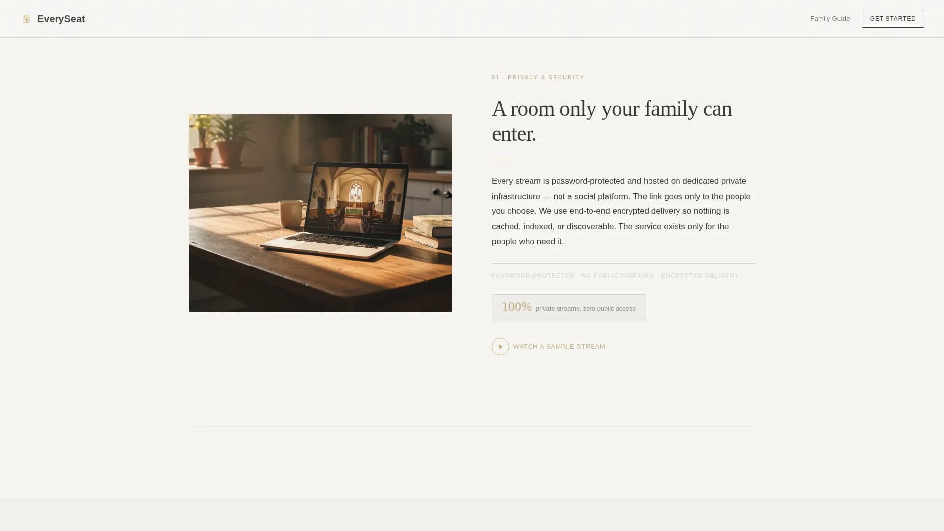 Passage — Live Funeral Streaming Landing Page Template