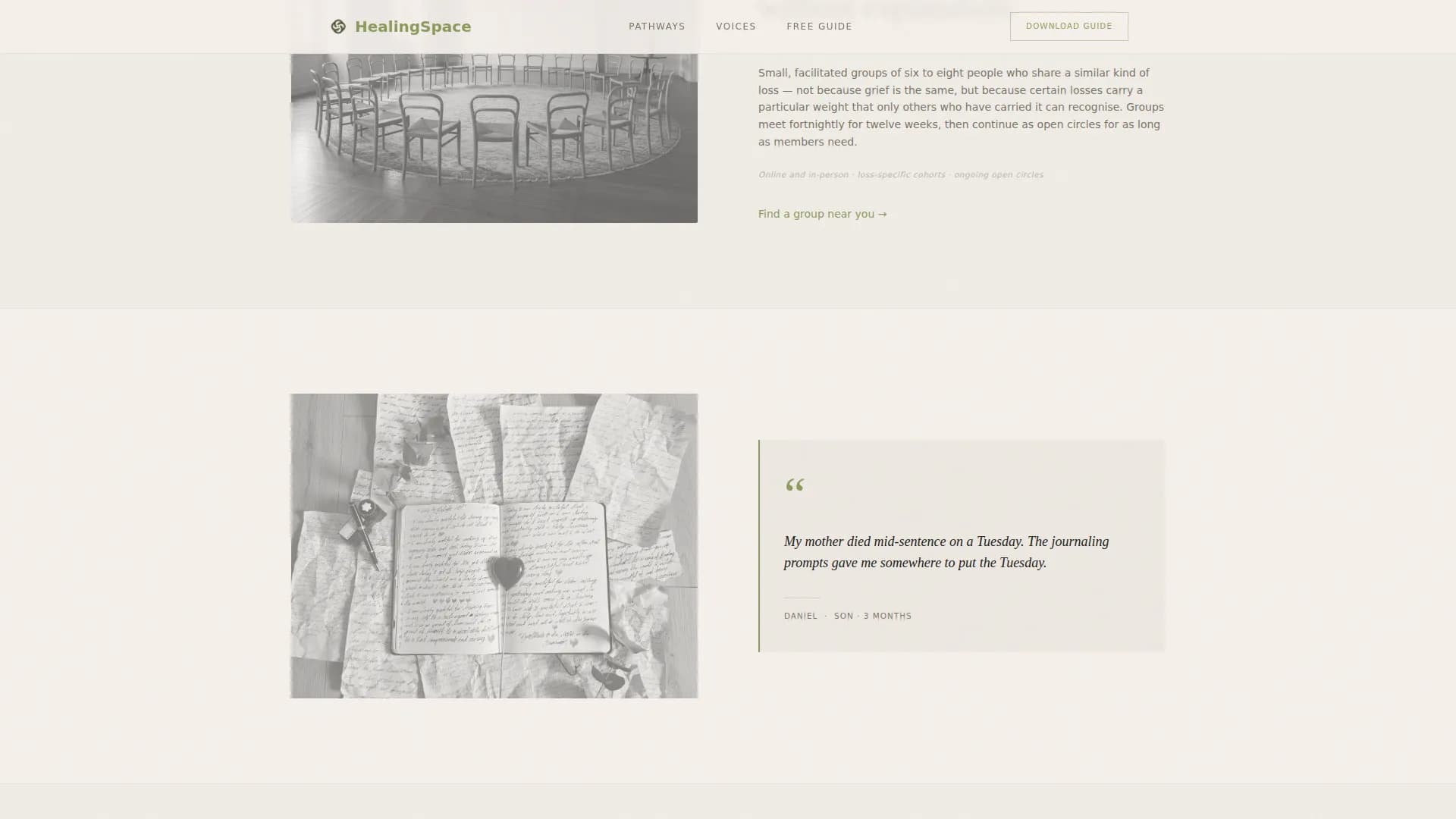 Passage — Compassionate Grief Support Landing Page Template