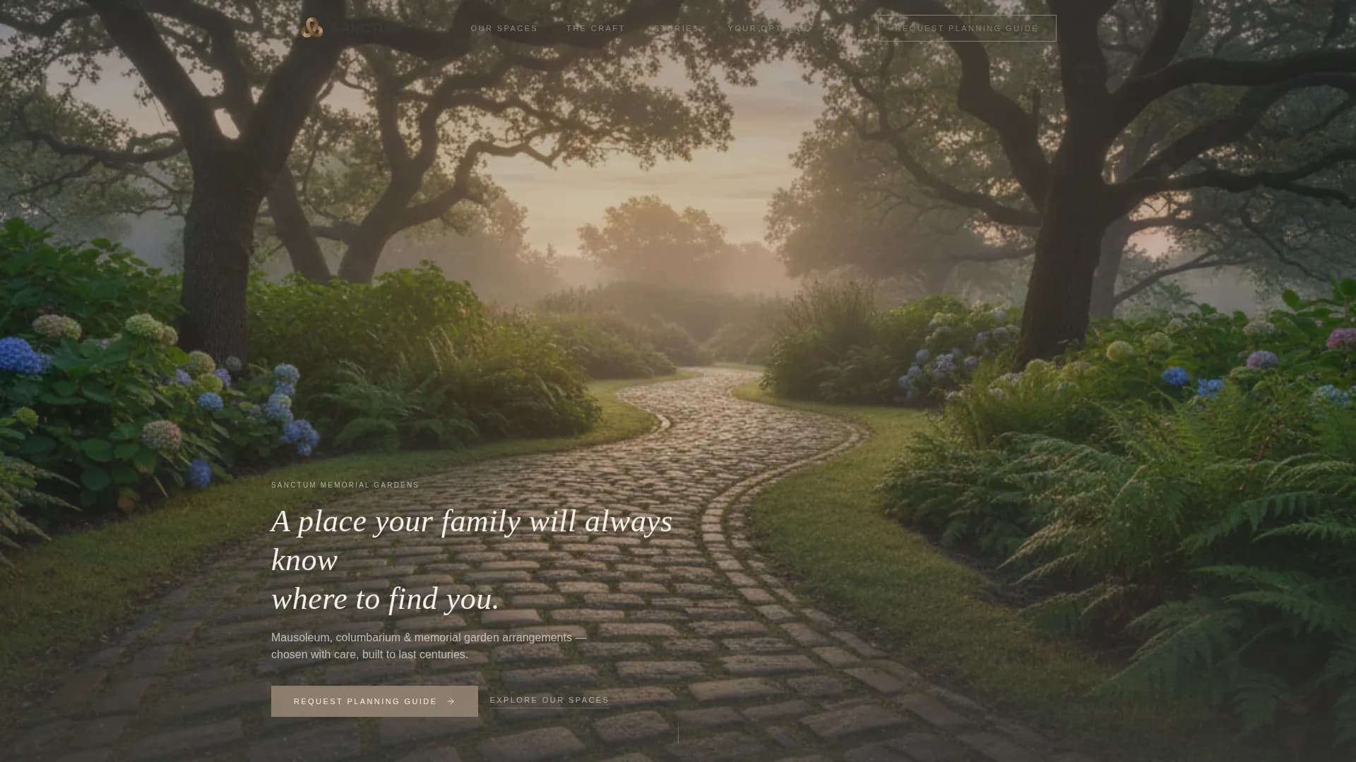 Sanctum - Heritage Memorial Planning Landing Page Template
