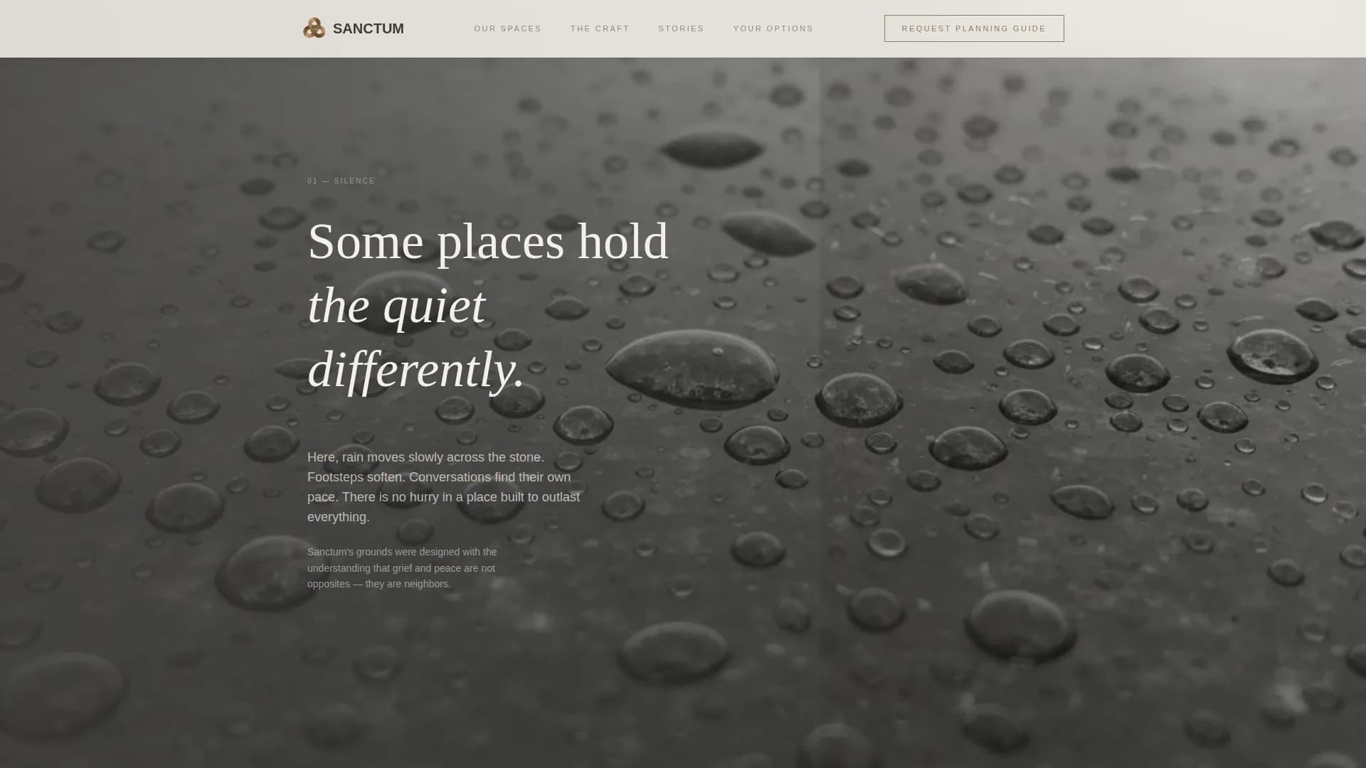 Sanctum - Heritage Memorial Planning Landing Page Template