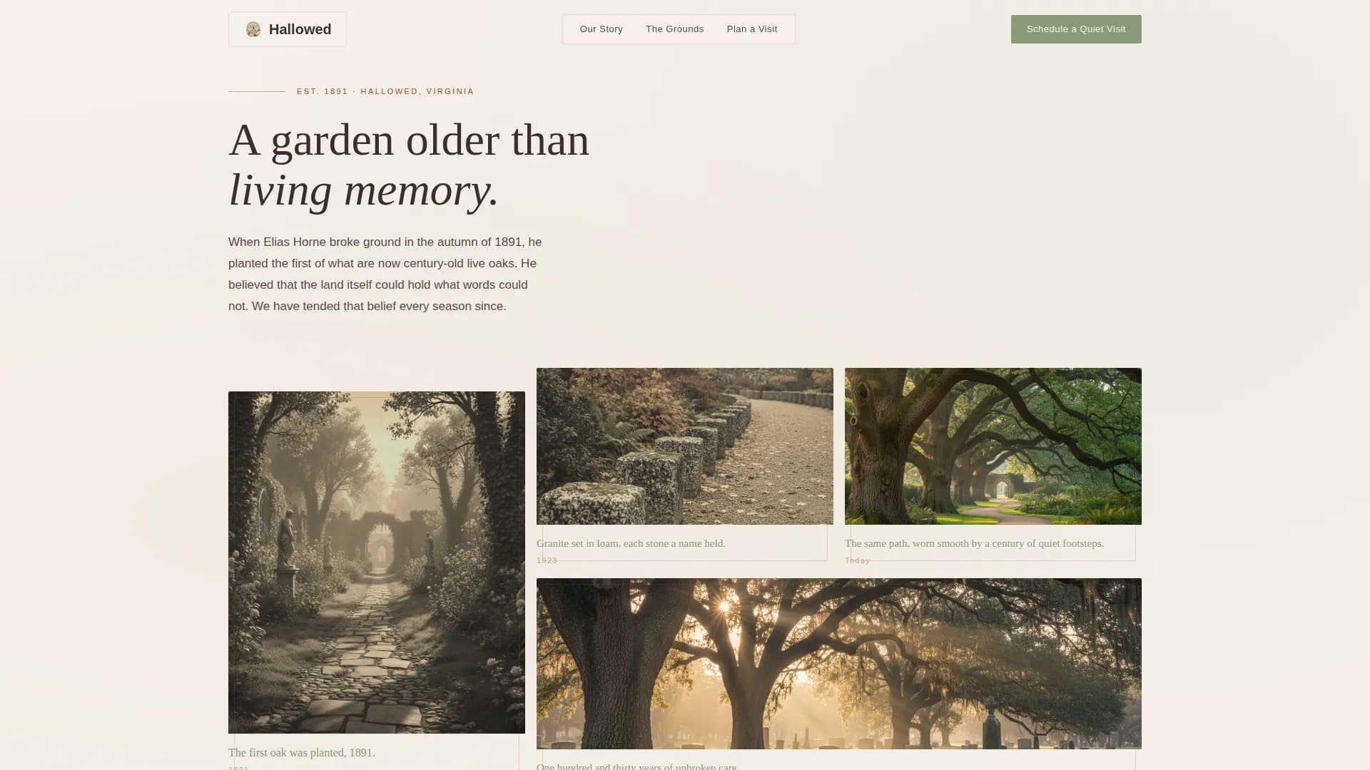 Sanctuary — Serene Memorial Garden Landing Page Template