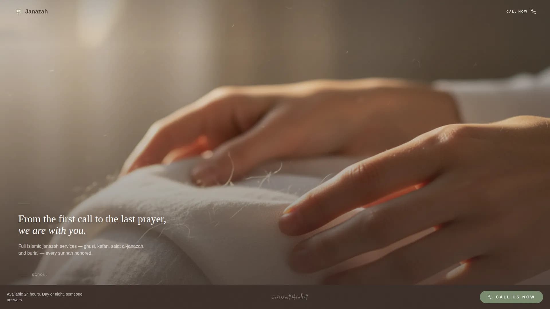 Janazah — Halal Funeral Care Landing Page Template