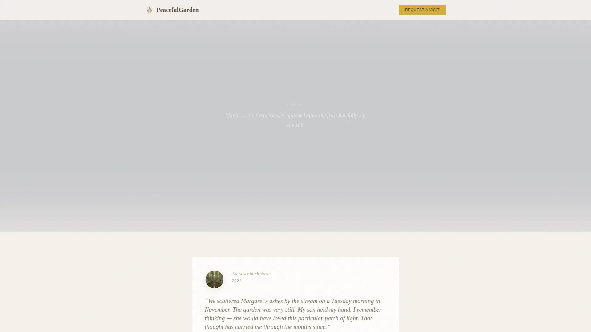 Serenity — Natural Ash Scattering Landing Page Template